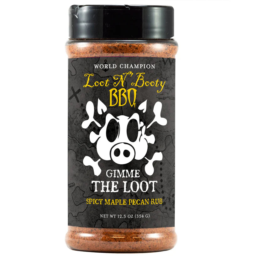 Loot N Booty Gimme The Loot Spicy Maple Pecan Rub - Premium BBQ Seasoning for Ribs, Steak & Chicken | Gourmet Spice Blend for Grilling, Smoking & Roasting