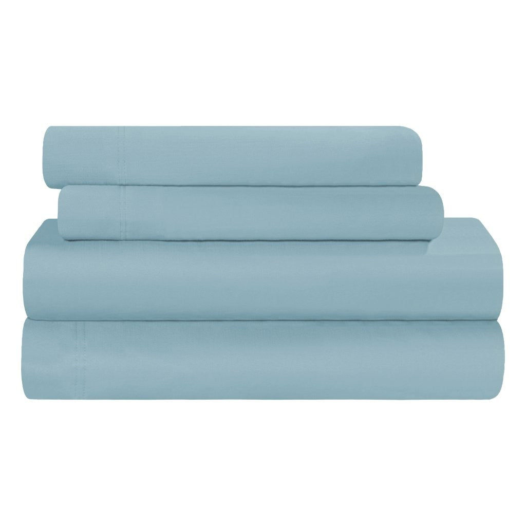 300 Thread Count Rayon From Bamboo Solid Deep Pocket Sheet Set - Ultra Soft & Breathable Bed Sheets for Queen Size Mattress - Perfect for All-Season Comfort & Luxury Bedroom Decor