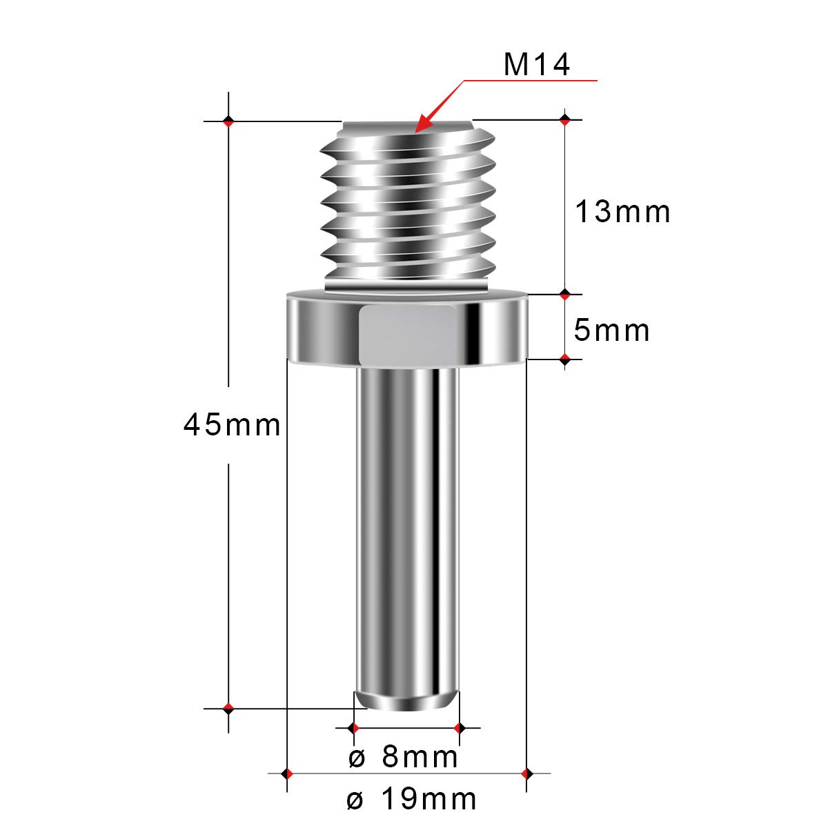 5/8-11 to 3/8 Round Drill Arbor Adapter - 2PCS for Core Drill Bits & Backer Pads - Perfect for Masonry & Tile Work