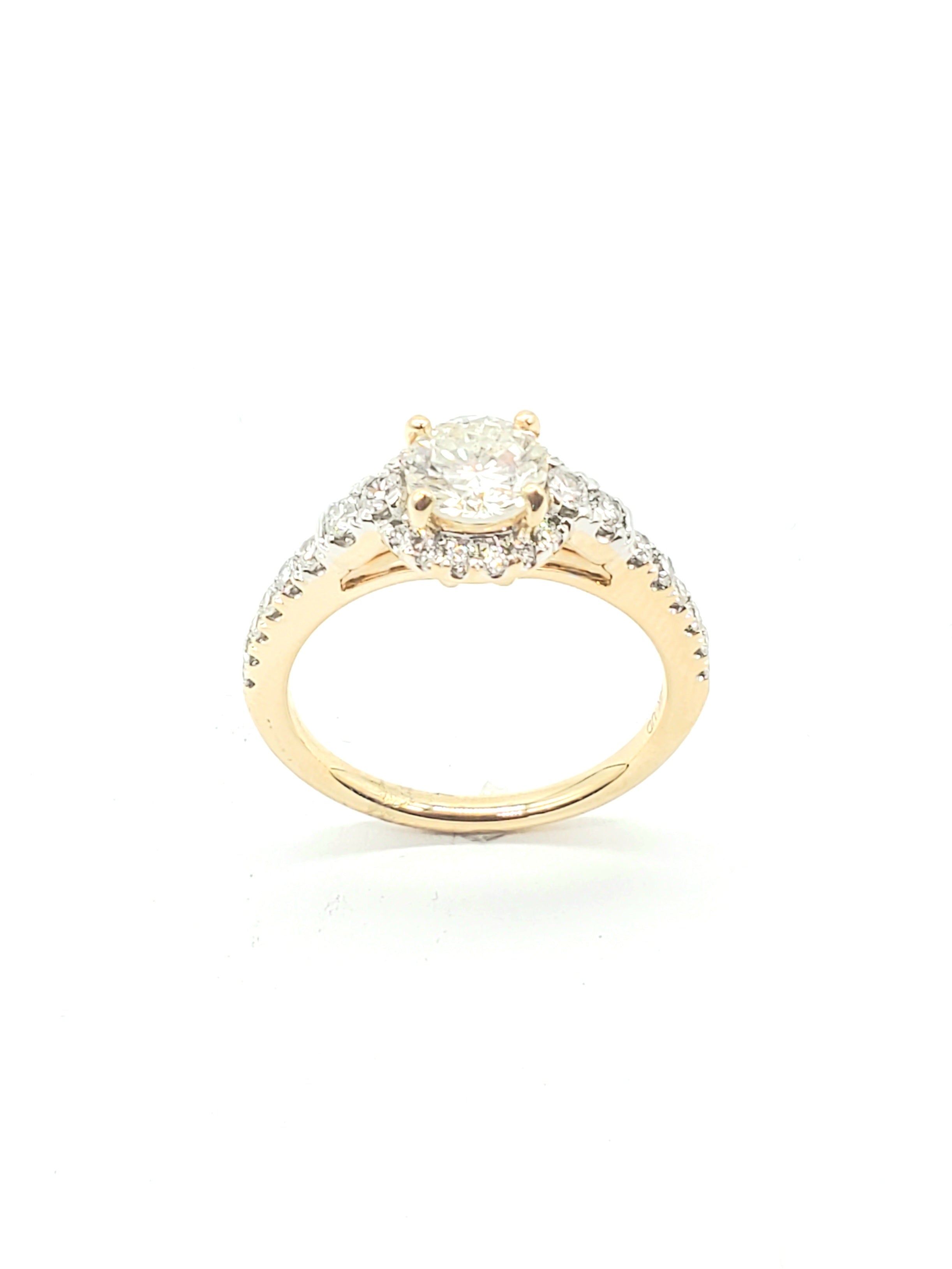 1.50ct Diamond Halo Engagement Ring for Women - 14K White Gold Wedding Band, Anniversary Gift for Her - Perfect for Proposals, Bridal Jewelry & Special Occasions