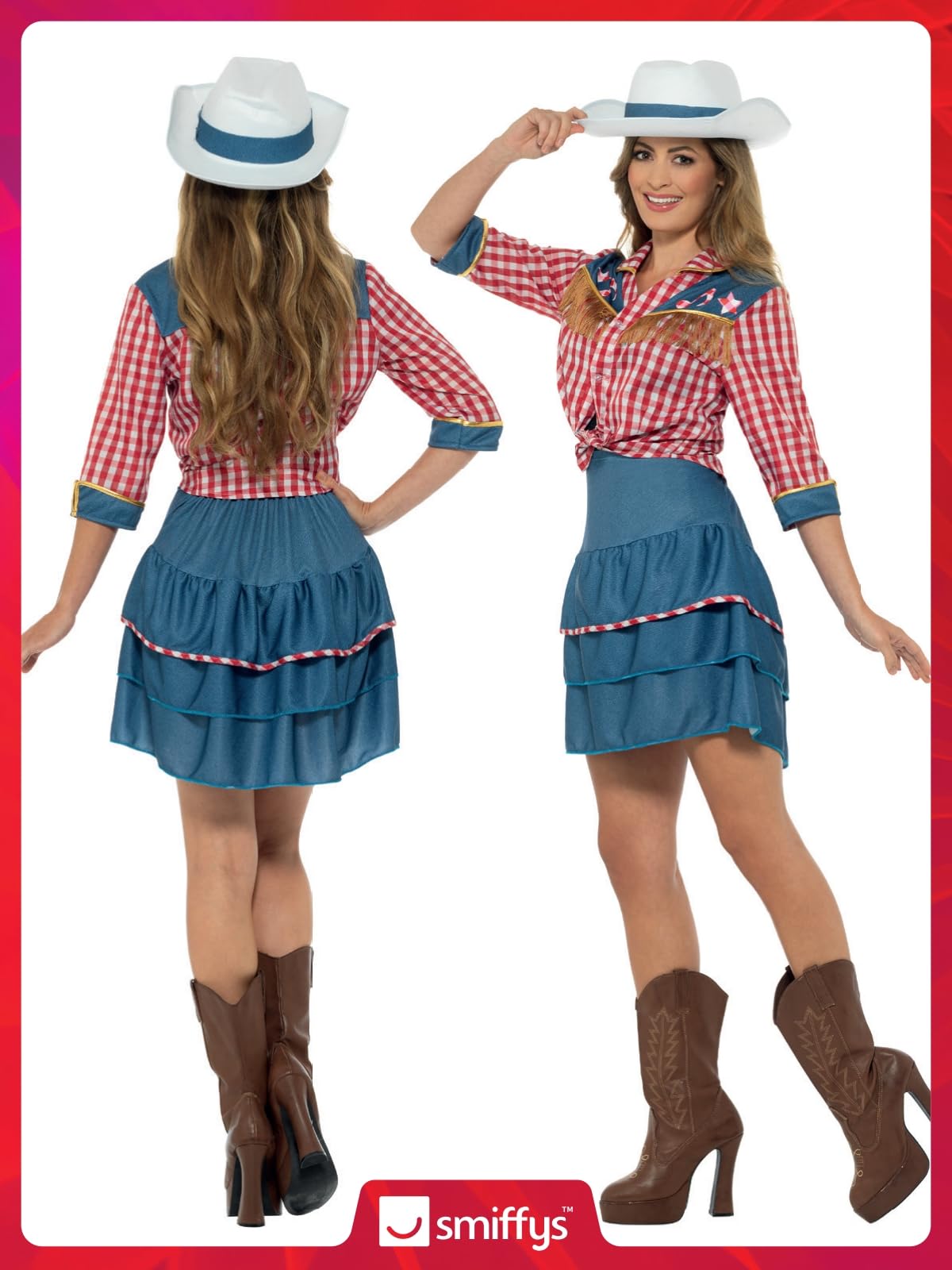 Smiffys Women's Rodeo Doll Costume - Western Party Outfit