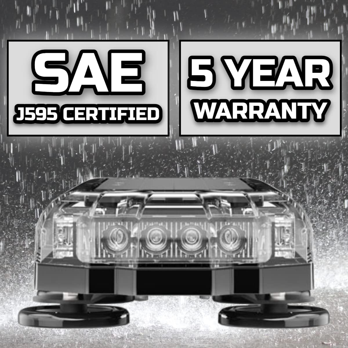 SpeedTech Lights Mini 21 120W LED Strobe Light Bar - Amber/White Alternating Emergency Warning Lights for Trucks, Cars, Plows & Emergency Vehicles with Magnetic Roof Mount - Ideal for Roadside Safety, Construction Zones & Vehicle Visibility