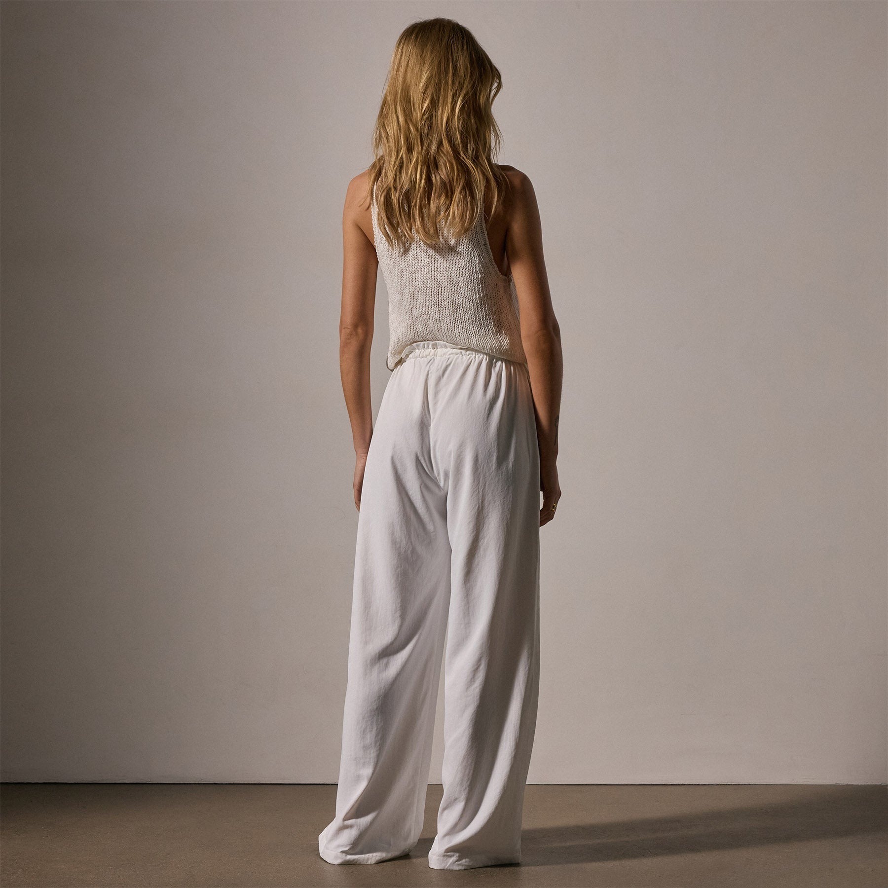 Lightweight Matte Sateen Women's Dress Pants - White | Comfortable Office Work Pants for Business Casual & Professional Wear