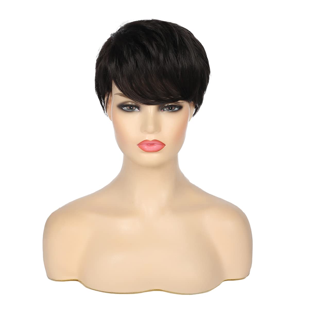 Baruisi Short Black Pixie Cut Wigs for Women - Heat Resistant Synthetic Hair Wig - Perfect for Daily Wear, Cosplay & Party Costume