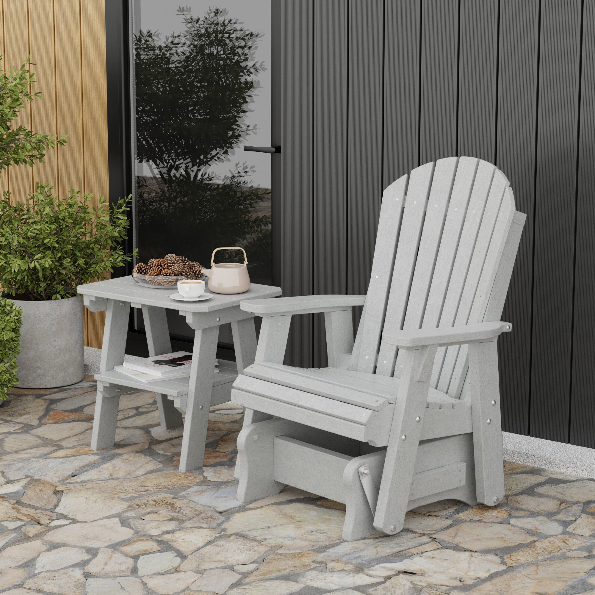 Heritage Single Glider Rocking Chair - Classic Wooden Nursery Glider for Baby Room, Breastfeeding & Relaxation - Perfect for Nurseries, Bedrooms & Living Rooms