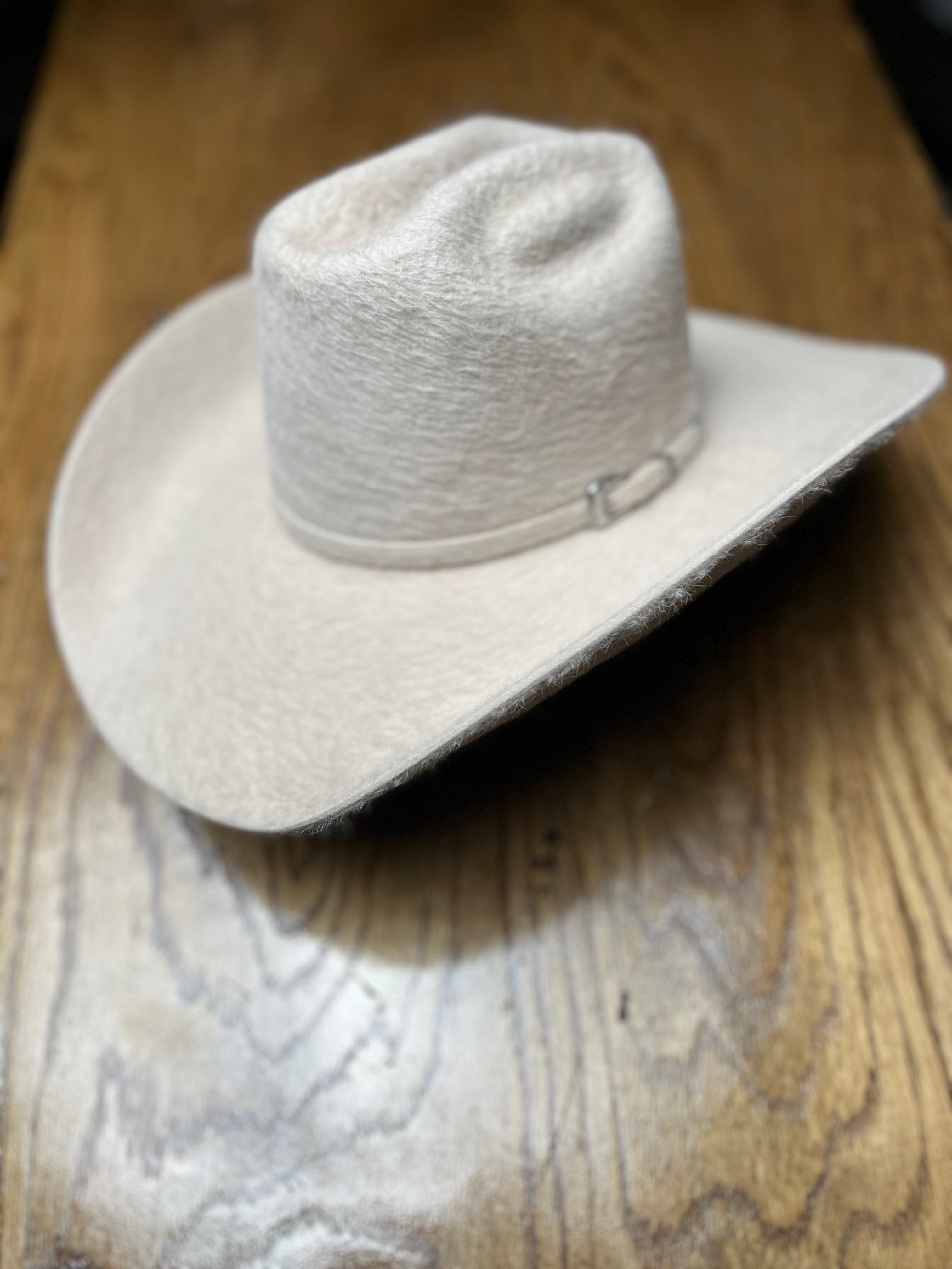 Rock'em 10X Silverbelly Grizzly Fur Open Crown Felt Cowboy Hat for Men – Western Rodeo, Ranch Work & Outdoor Adventures