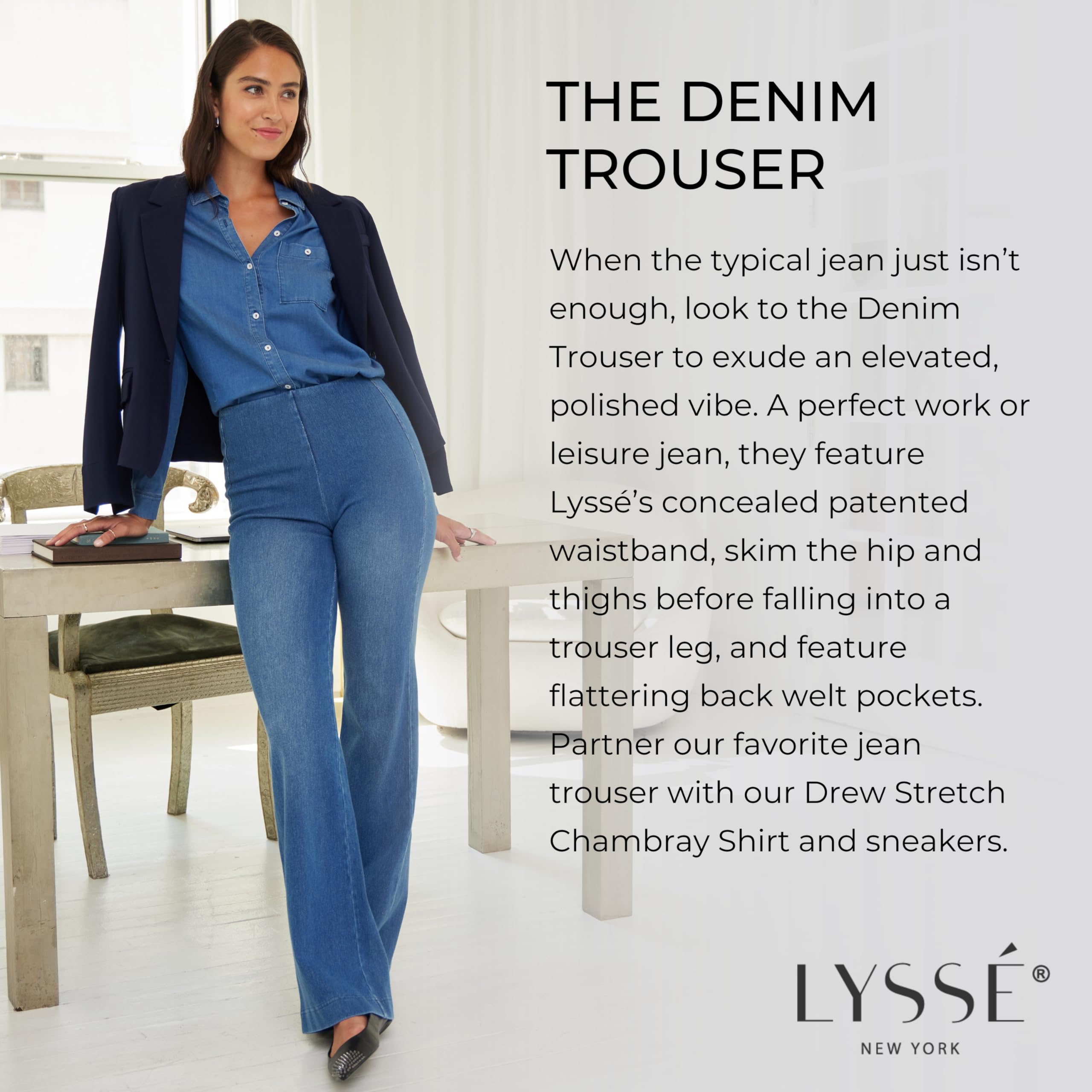 Lyssé Women's High Waisted Stretch Denim Jeans - Comfortable Slim Fit Trousers with Polished Look | Perfect for Office, Casual Wear & Night Out