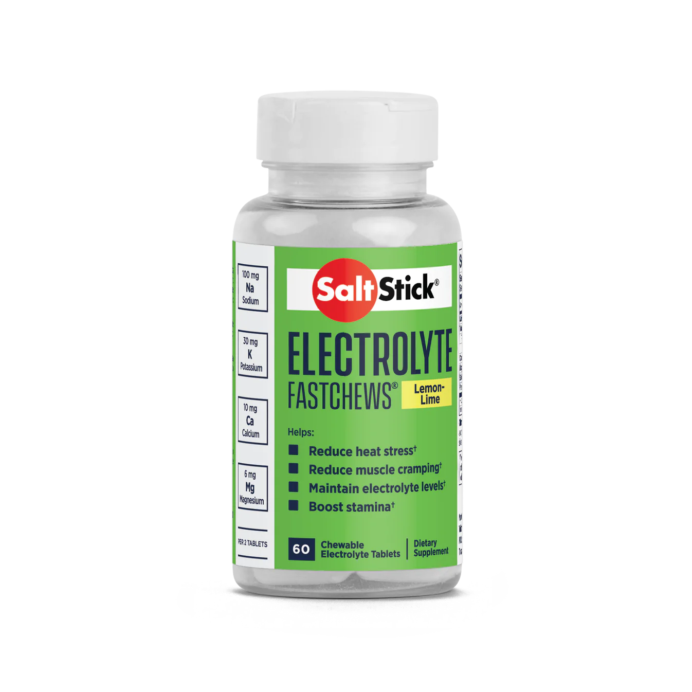 SaltStick FastChews Electrolyte Tablets - 60 Count Lemon Lime Flavor for Hydration & Energy - Perfect for Running, Cycling & Outdoor Sports