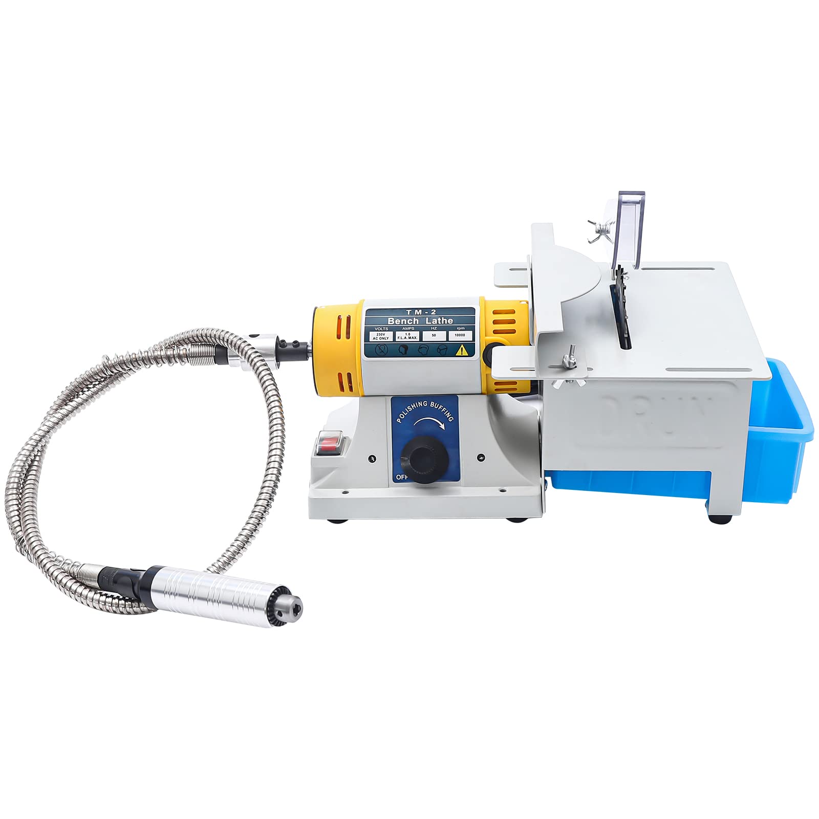 Professional 110V Mini Table Saw Jewelry Grinder Polishing Machine - Lapidary Equipment Rock Polisher with Flexible Shaft (0-10000 RPM) for Jewelry Making, Wood Carving, Amber Processing, Metal & Jade Crafting - Perfect for DIY Crafts, Gemstone Cutting & Home Workshops