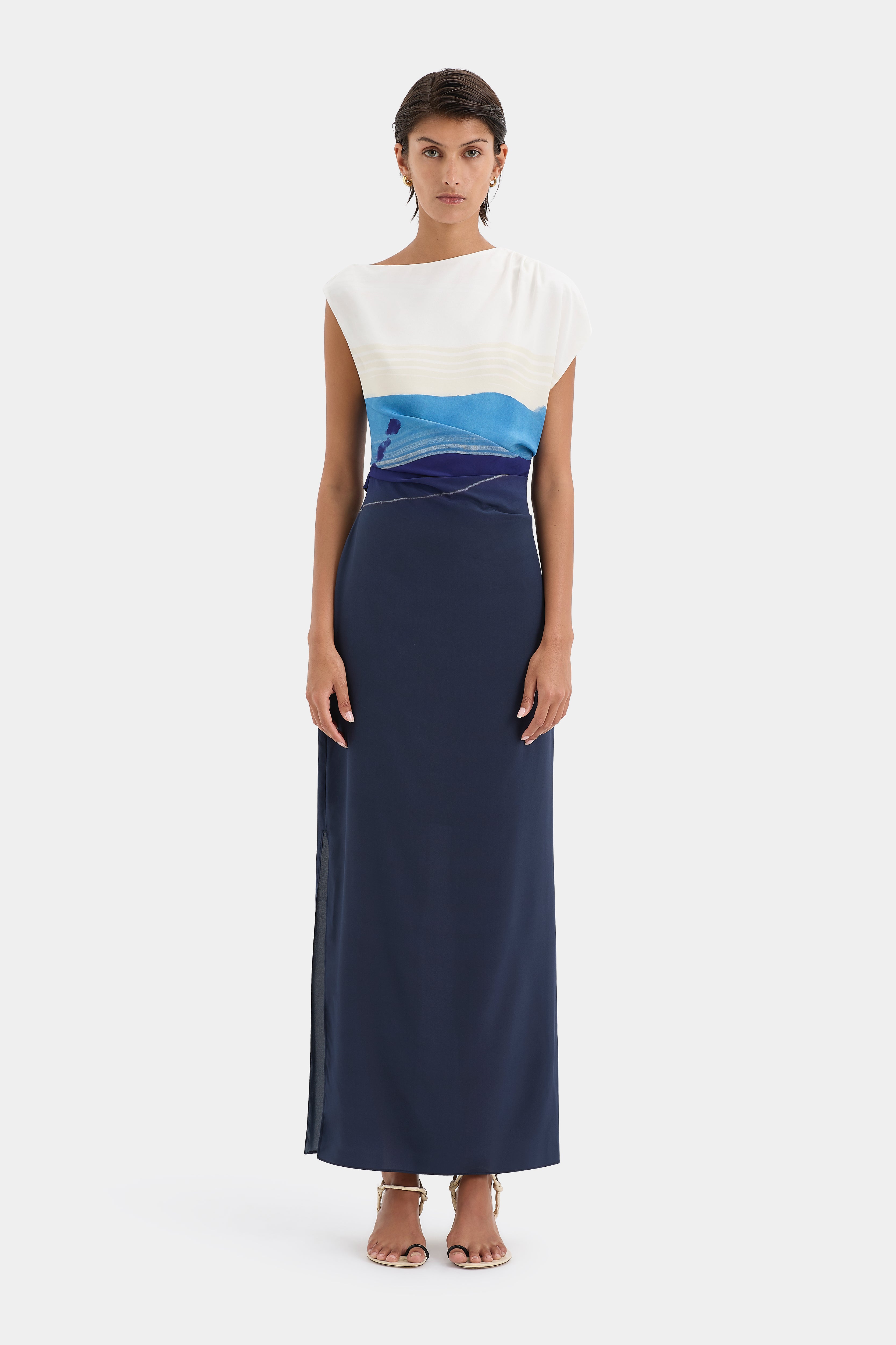 Mariner Midi Dress for Women - Flowy Summer Beach Dress with Pockets, Boho Chic Casual Sundress for Vacation, Date Night & Outdoor Activities