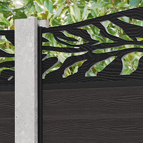 Dark Oak Classic Malawi Curved Top Fence Panel - Fits Existing Concrete Posts | Perfect for Garden Privacy, Backyard Security & Landscape Decoration