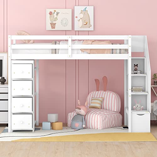 White +Drawers +Stairs