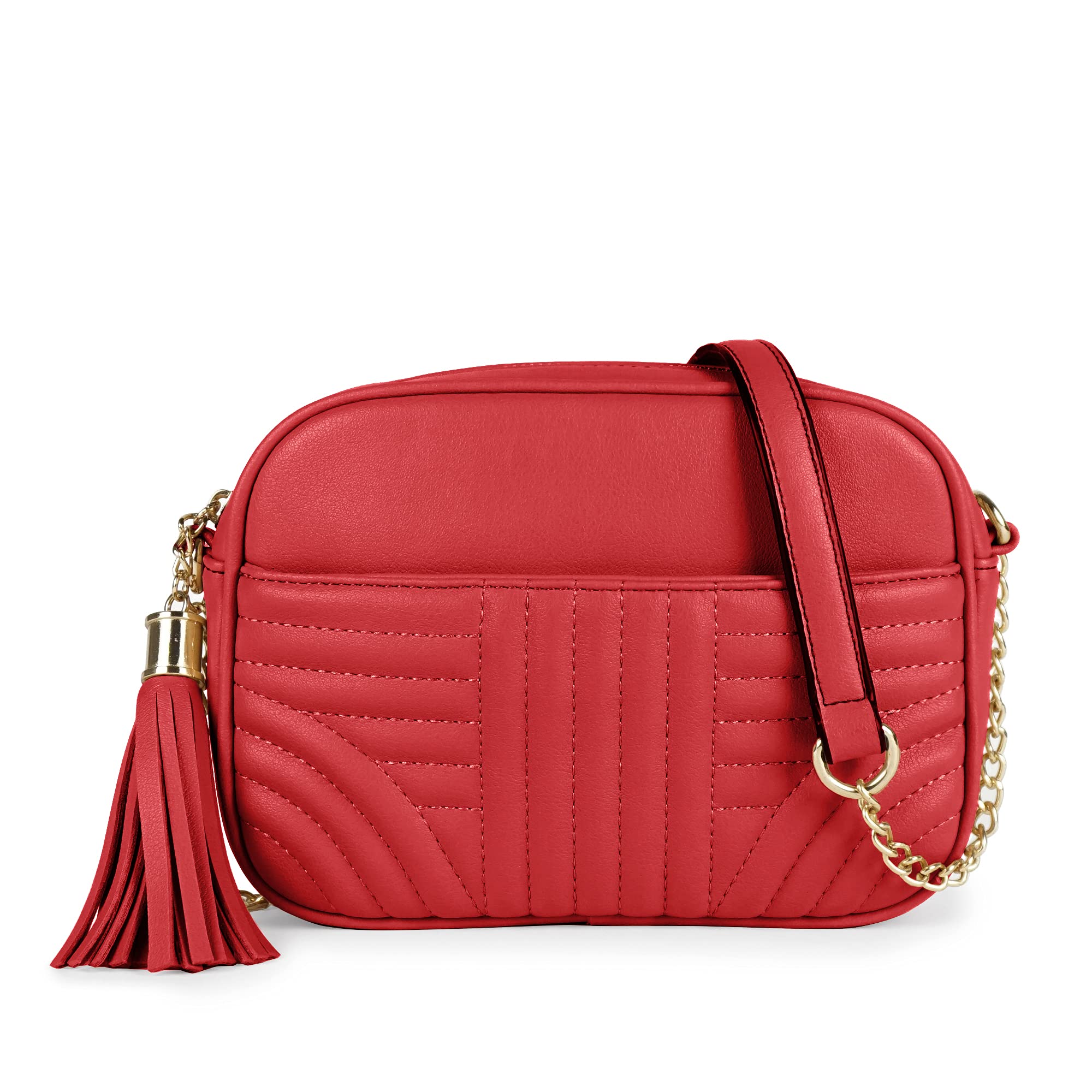 EVVE Quilted Crossbody Bag for Women - Stylish Camera Purse for Travel & Daily Use