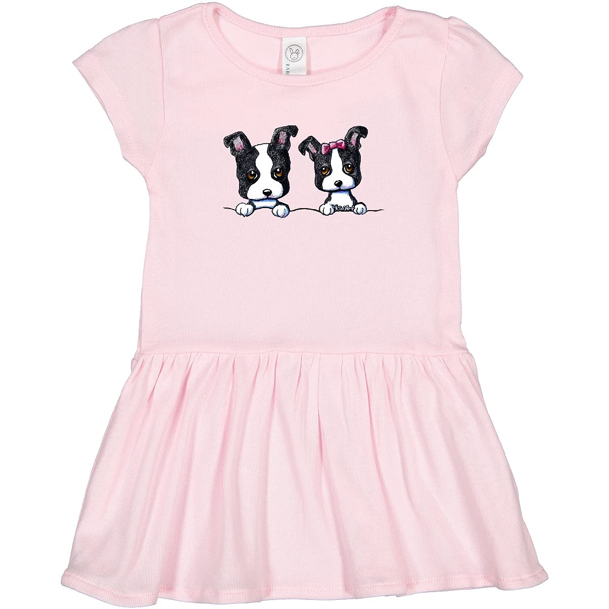Inktastic Boston Terriers Dark Apparel Toddler Dress - Cute Dog Print Casual Outfit for Girls, Perfect for Playdates, Daycare & Family Photos
