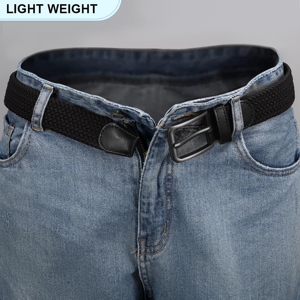 DOOPAI Men's Braided Stretch Belt - 1 3/8