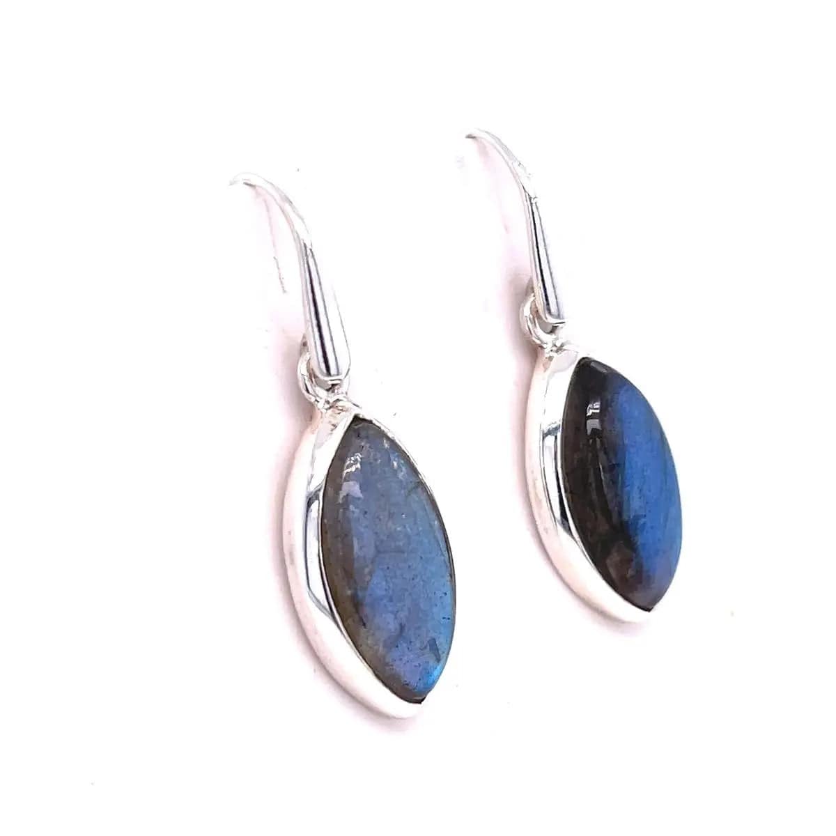 Labradorite Sterling Silver Earrings for Women - Natural Gemstone Dangle Earrings for Everyday Wear & Special Occasions