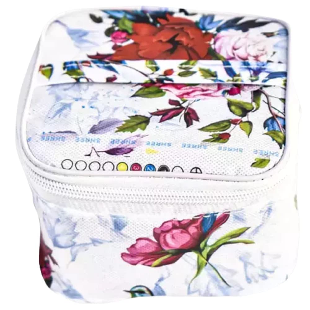 2-Piece Vanity Box Set - Makeup & Jewelry Organizer for Travel (White, Red)