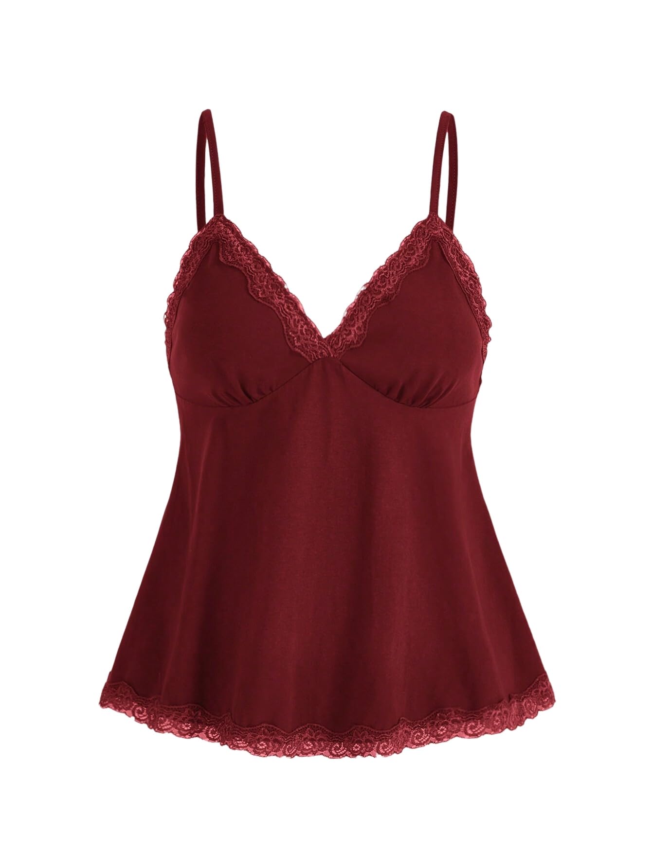 MARZXIN Women's Lace Trim Solid Color Casual Camisole Crop Top - Summer Blouse for Spring/Summer Wear, Perfect for Beach Outings, Date Nights & Casual Street Style