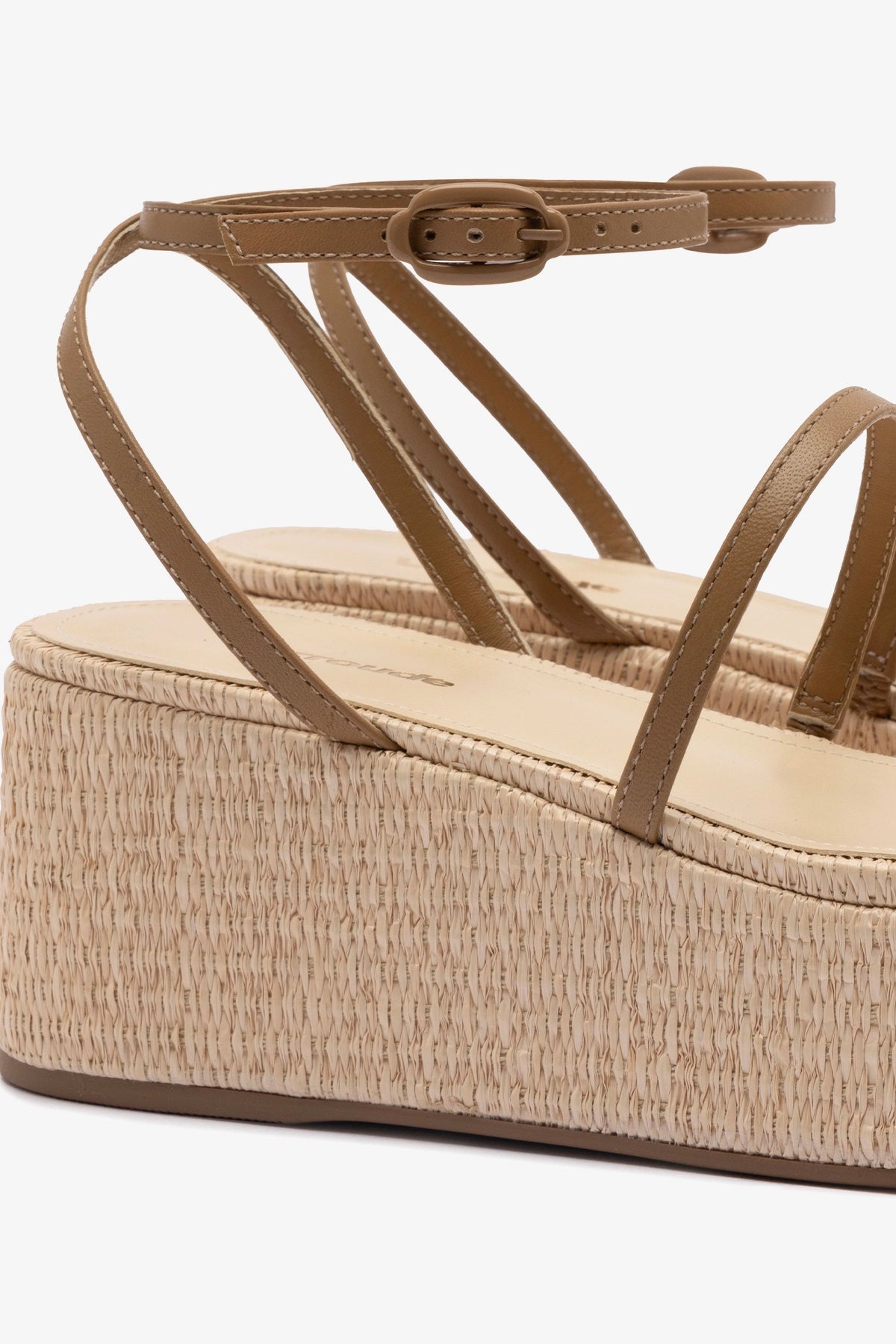 Gio Flatform Sandals - Natural Raffia with Hazelnut Trim | Comfortable Summer Wedge Sandals for Women | Perfect for Beach, Vacation & Casual Outings