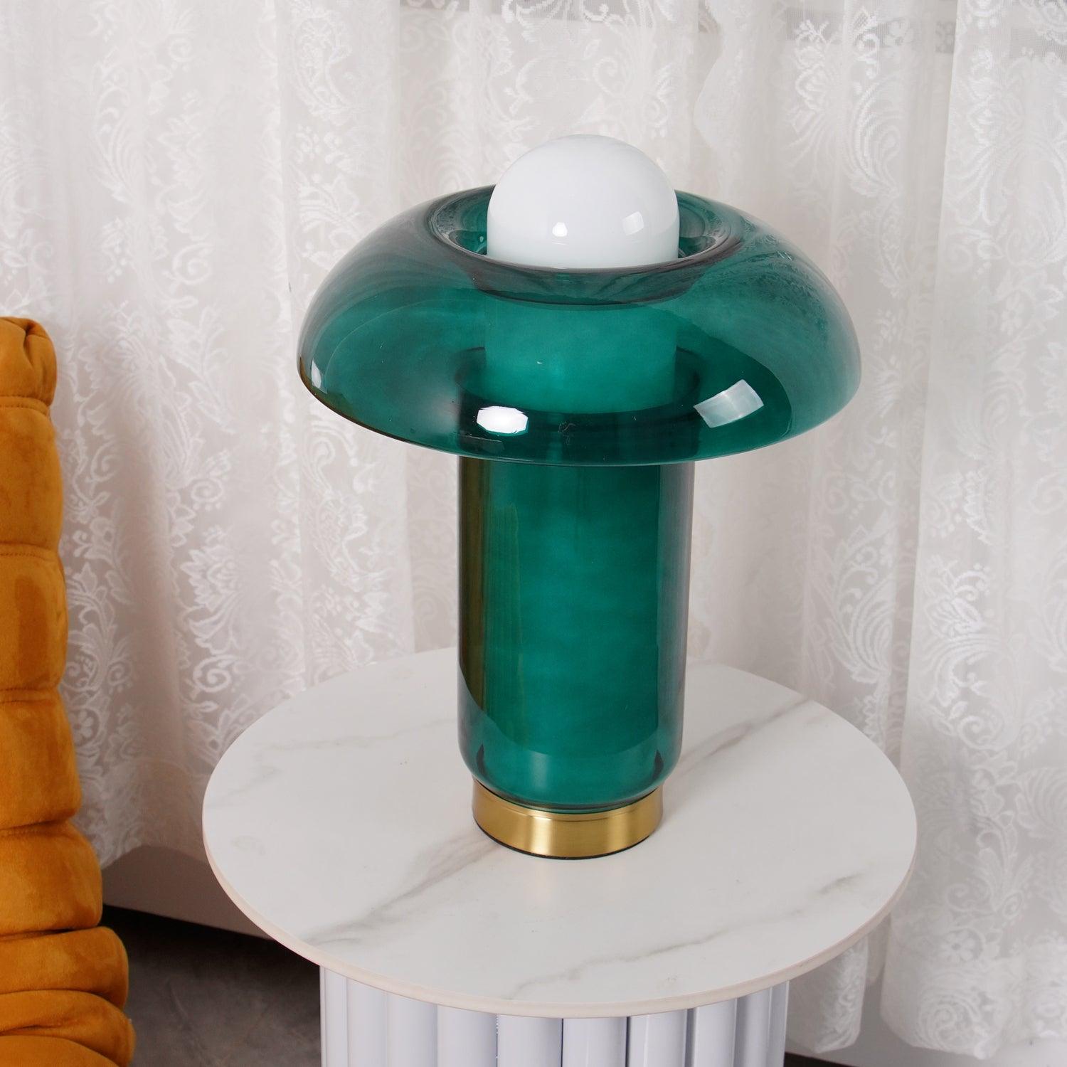 Modern Glass Mushroom Table Lamp - Elegant Bedside & Desk Lighting for Home & Office Decor