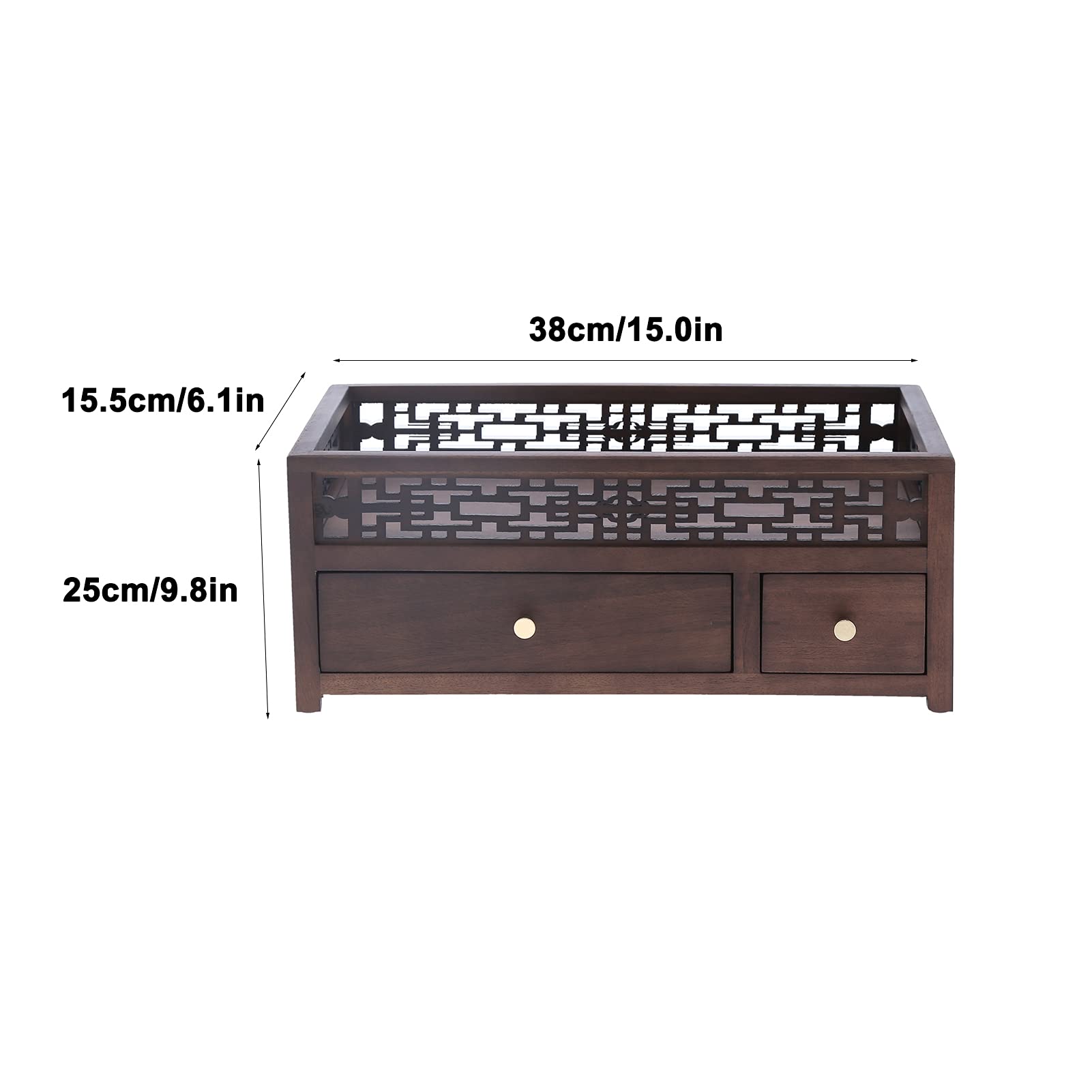 Alvinlite Wooden Tea Storage Box - Compact Organizer for Tea Cakes & Accessories - Perfect for Home & Office Use