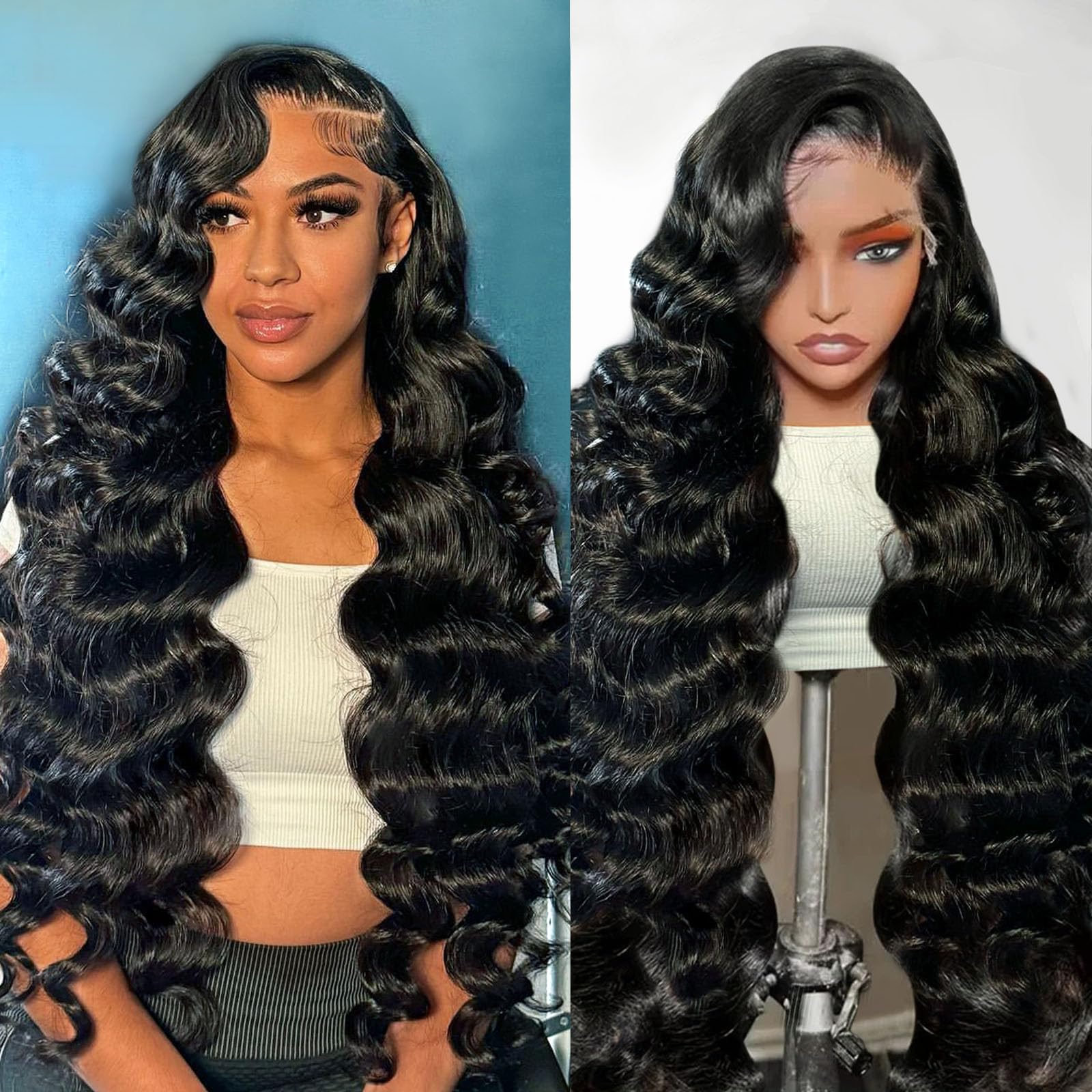 13x6 HD Lace Front Wigs Human Hair - 30 Inch Body Wave Glueless Wig 250% Density Pre-Plucked with Baby Hair (Natural Color) | Perfect for Daily Wear, Cosplay, and Special Occasions