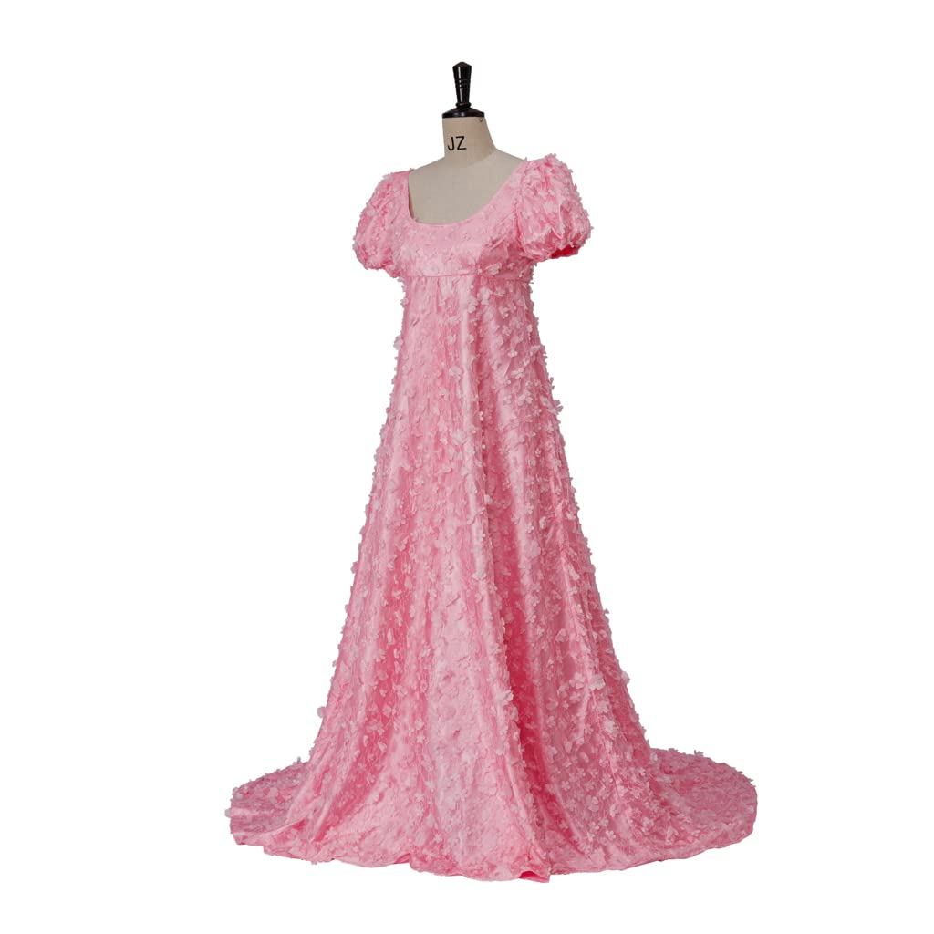 Elegant Daphne Regency Costume Dress for Women - Lace Princess Ball Gown with Floral Empire Waist | Perfect for Cosplay, Renaissance Fairs & Fairy Tale Themed Parties