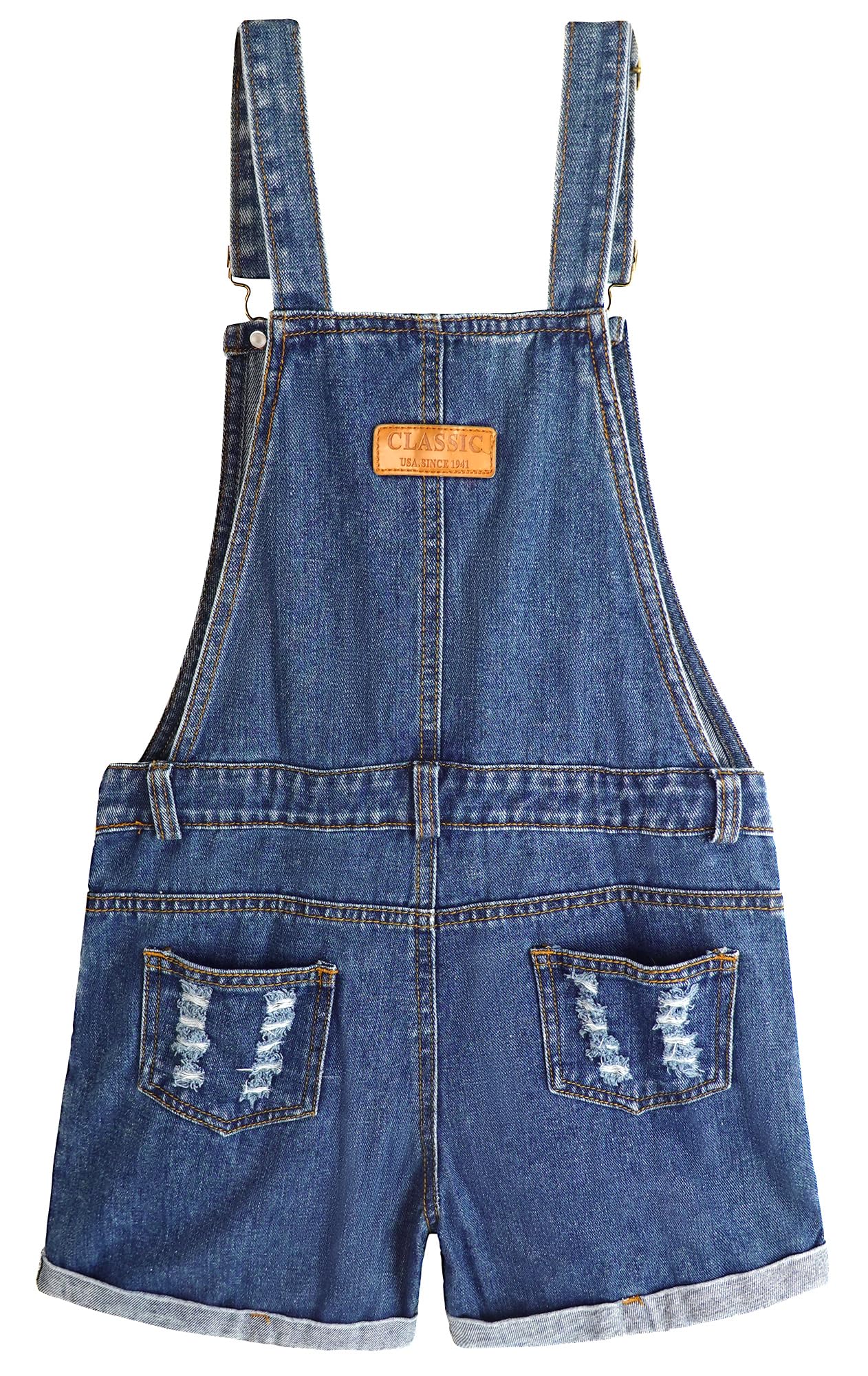 KIDSCOOL SPACE Denim Overalls for Girls & Boys - Stretch Waist Ripped Jean Shorts | Playground, Summer Outfits, Casual Wear