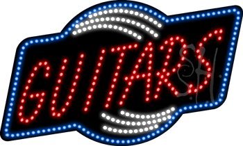 Vibrant Animated LED Guitar Sign - 18