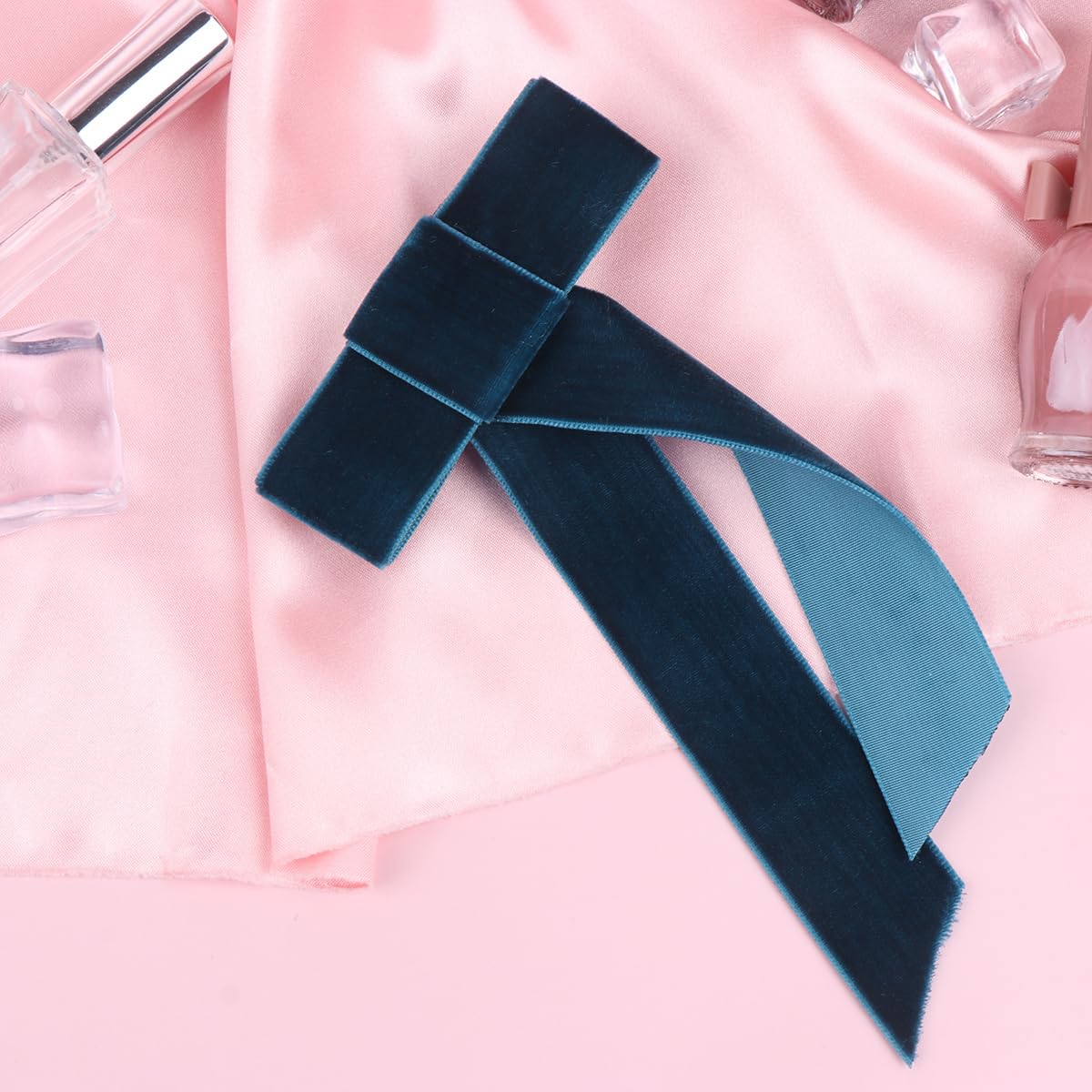 Lurrose Large Hair Bow Clips - Elegant French Barrettes & Hairpins for Women & Girls | Spring Hair Accessories | Perfect for Weddings, Parties & Business Occasions (Business Blue)