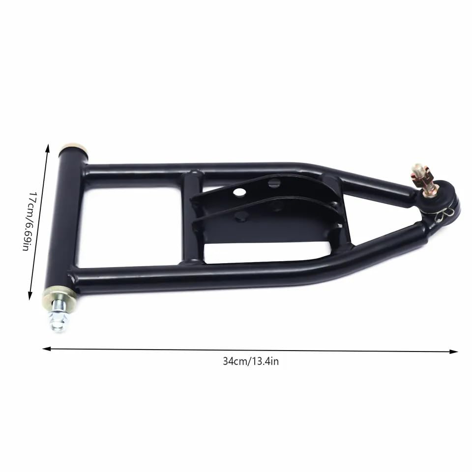 340MM Front Suspension Arm Set Assembly - Upper & Lower Swingarm with 2x Steering Strut Knuckle Spindle & Wheel Hub - Compatible with Quad Bike, Buggy, Electric ATV, Go Kart - Flange Hole Φ8 - Perfect for Off-Roading, Racing & Adventure Riding