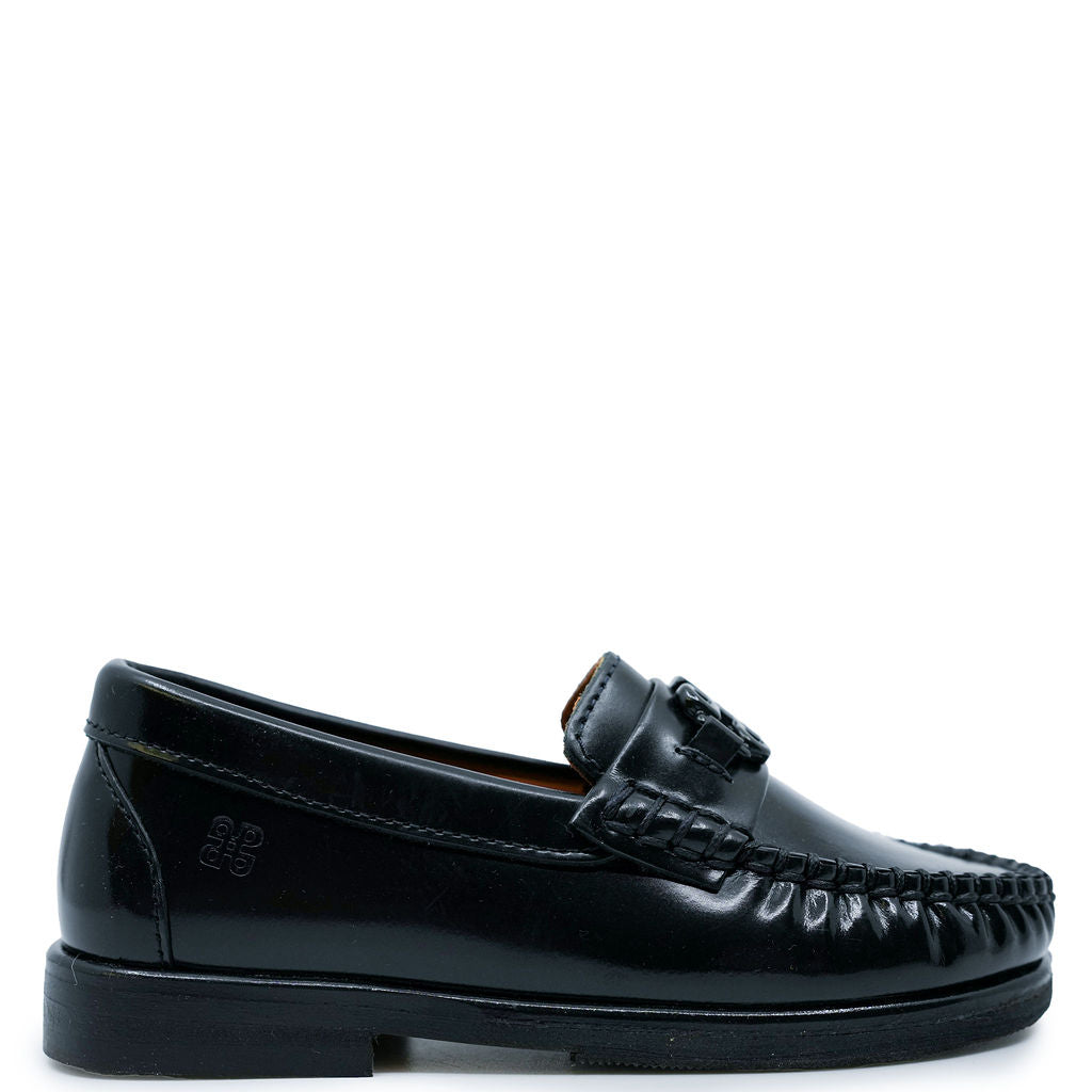 Black Shine Buckle Loafers for Men & Women - Comfortable Slip-On Dress Shoes for Office, Business & Casual Wear