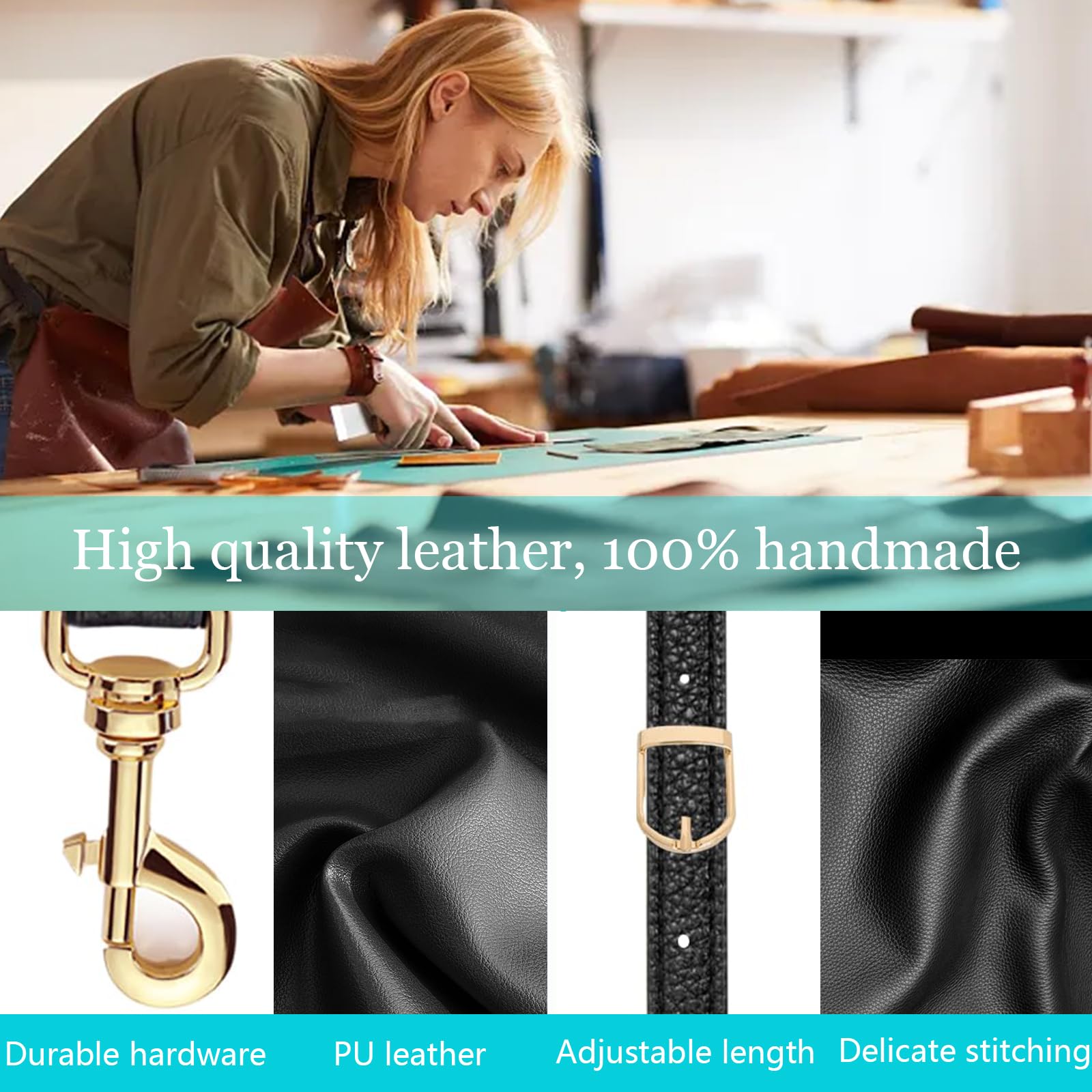 Genuine Leather Purse Strap Replacement - Adjustable Crossbody Handbag Shoulder Strap for Women | Perfect for Everyday Use, Travel & Fashion Accessories