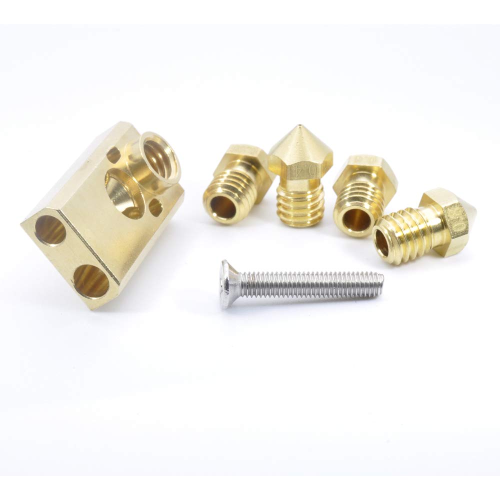 Ultimaker 2+ & UM2 Extended 3D Printer Heater Block Nozzle Kit - Olsson Block Hotend Compatible, 3.0mm Interchangeable Nozzles for Smooth Printing - Perfect for ABS, PLA Filament 3D Printing Projects