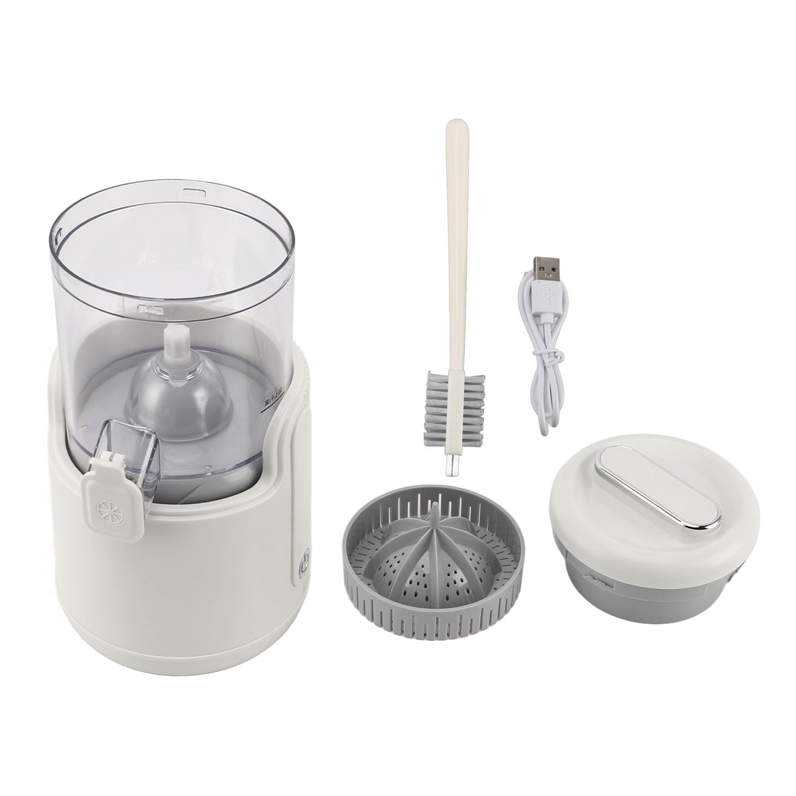 Electric Citrus Juicer - Rechargeable USB Juicer Machine with Cleaning Brush for Oranges, Limes, Lemons & Grapefruits | Easy to Clean Portable Fruit Squeezer for Kitchen, Camping & Travel