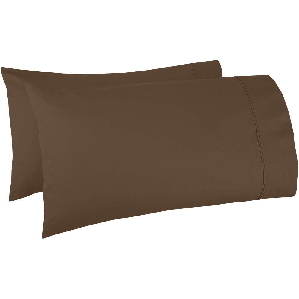 Premium 2-Pack King Size Giza Cotton Pillowcases (20x40 Inches) - Soft & Breathable Taupe Solid Color - Perfect for Luxury Bedding & Hotel Style Comfort