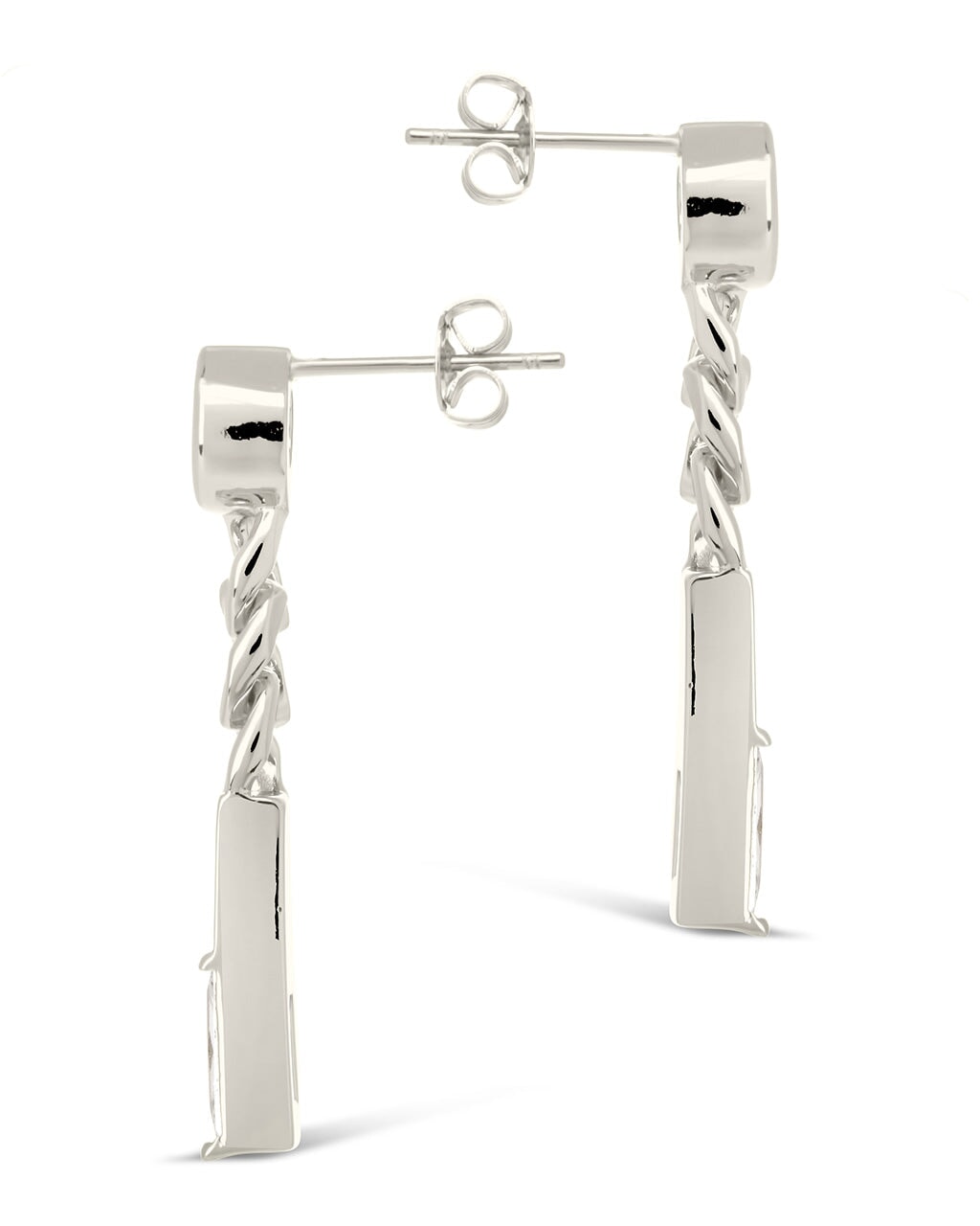 Merri CZ & Chain Drop Stud Earrings for Women - Elegant Cubic Zirconia Dangle Earrings for Party, Wedding & Everyday Wear