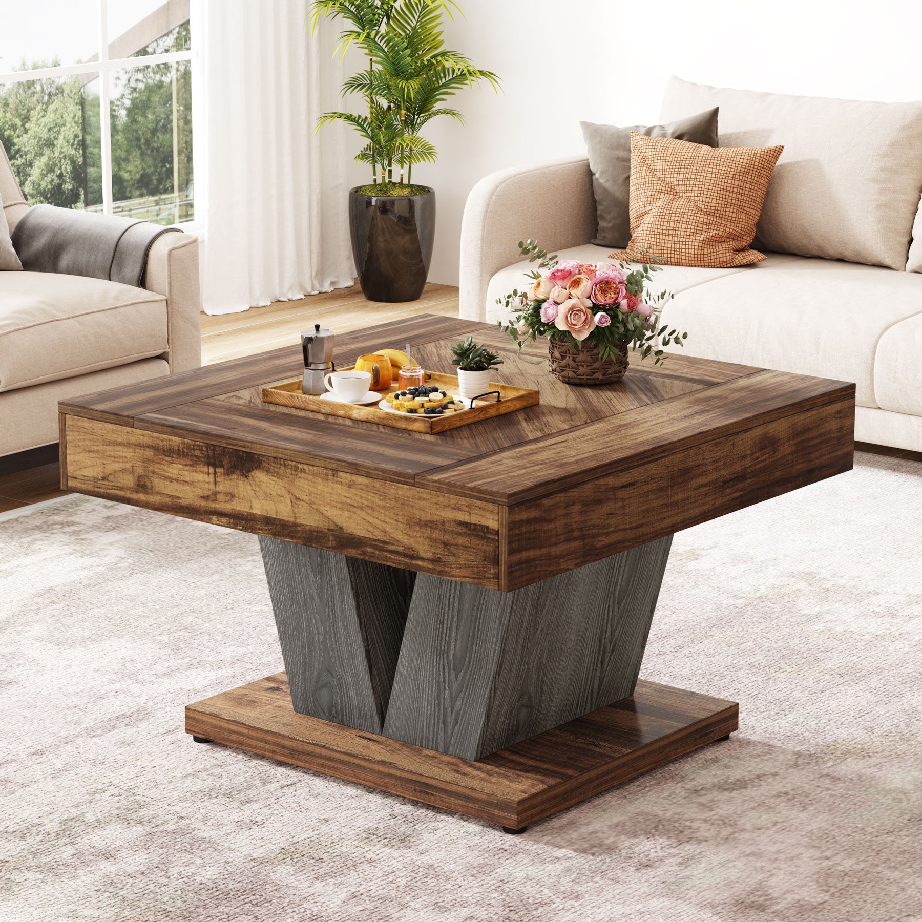 Modern Wood Coffee Table - 31.5