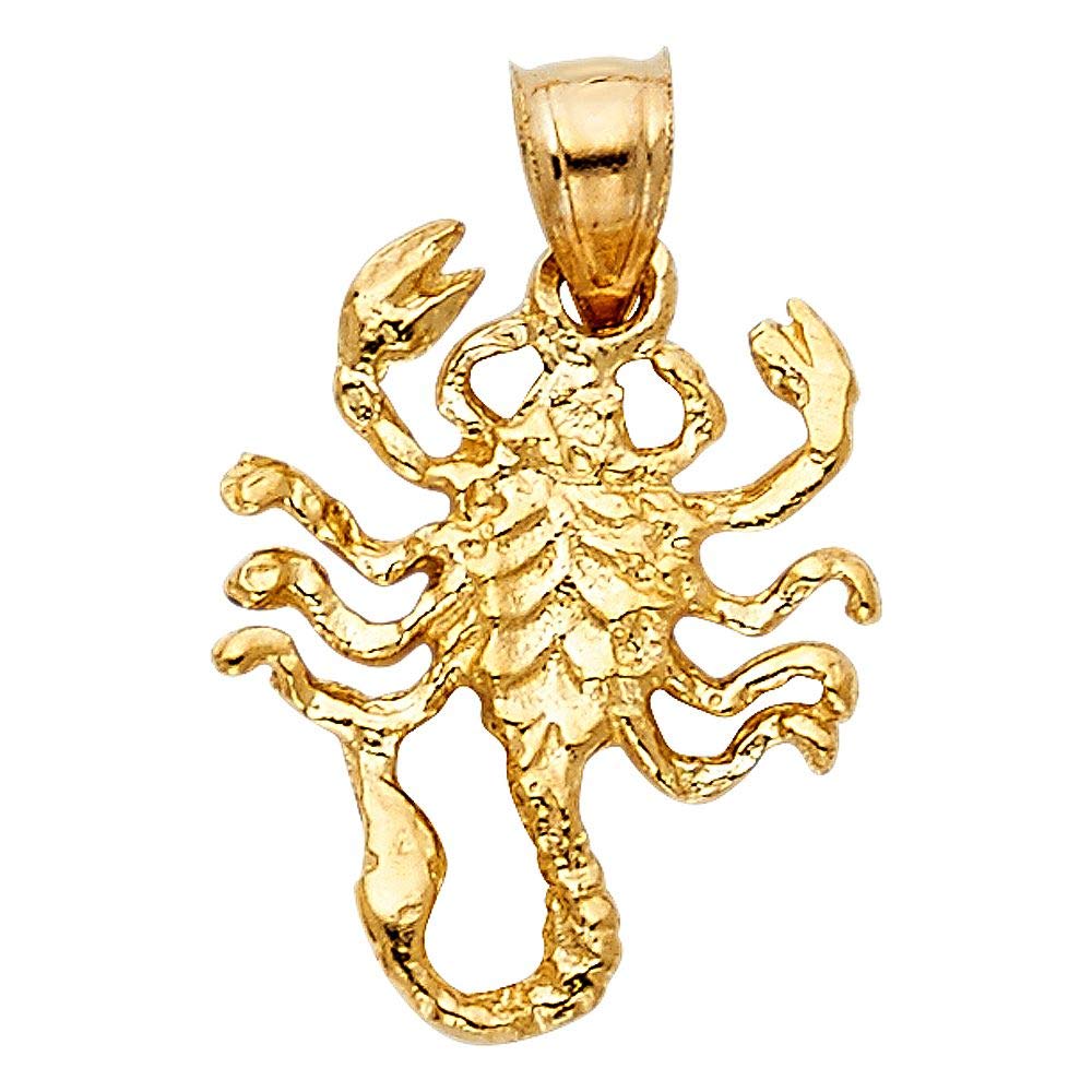 14K Solid Yellow Gold Scorpion Pendant Necklace for Men & Women - Perfect for Gifts, Birthdays, and Zodiac Jewelry Collections