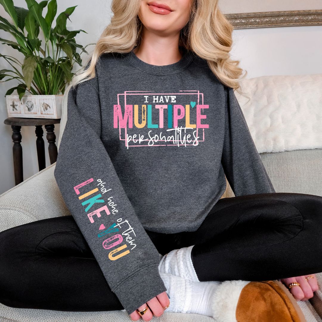 Multiple Personalities Graphic Sweatshirt for Men & Women - 3 Color Options - Soft & Comfortable Pullover for Casual Wear, Street Style & Gifts