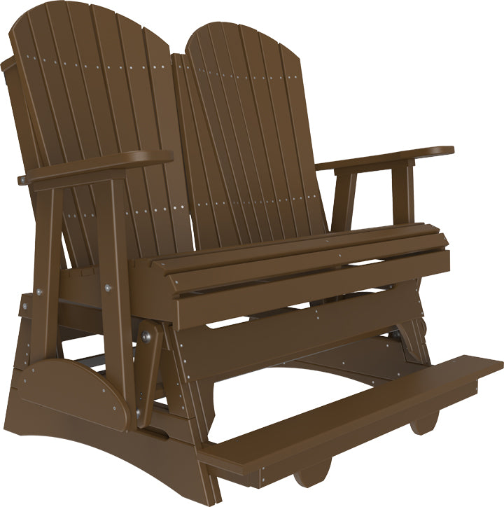 LuxCraft 4-Foot Adirondack Balcony Glider Chair - Outdoor Patio Furniture for Relaxing on Porch, Deck, Garden or Backyard