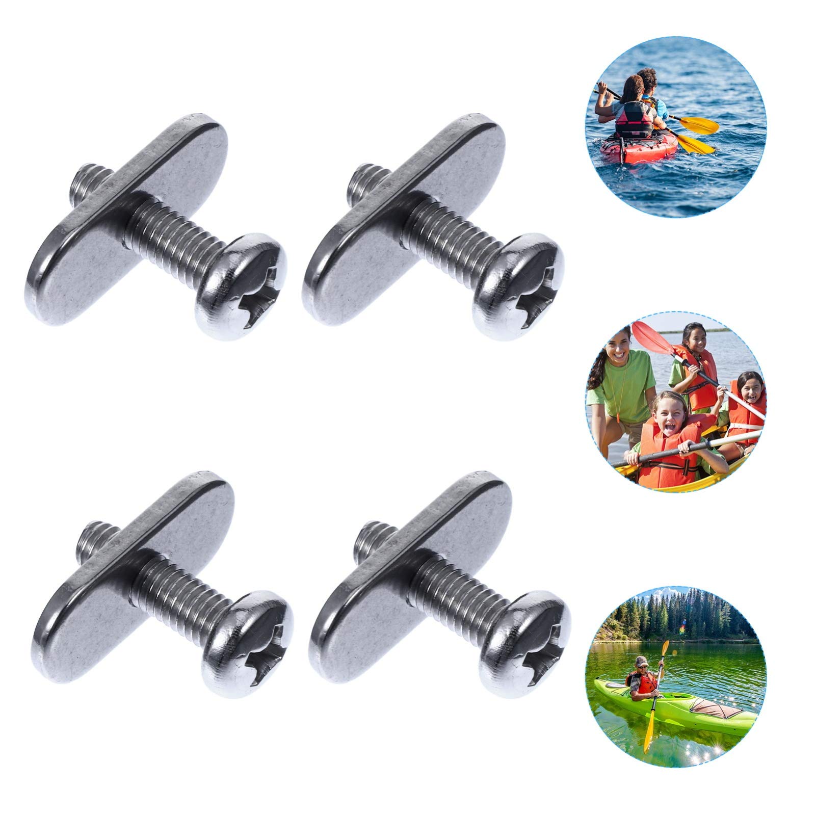 BESPORTBLE Kayak Rail Screws and Nuts Set - Stainless Steel Kayak Accessories Mounting Kit for Kayak Track Replacement (Perfect for Kayak Fishing, Canoeing & Water Sports)