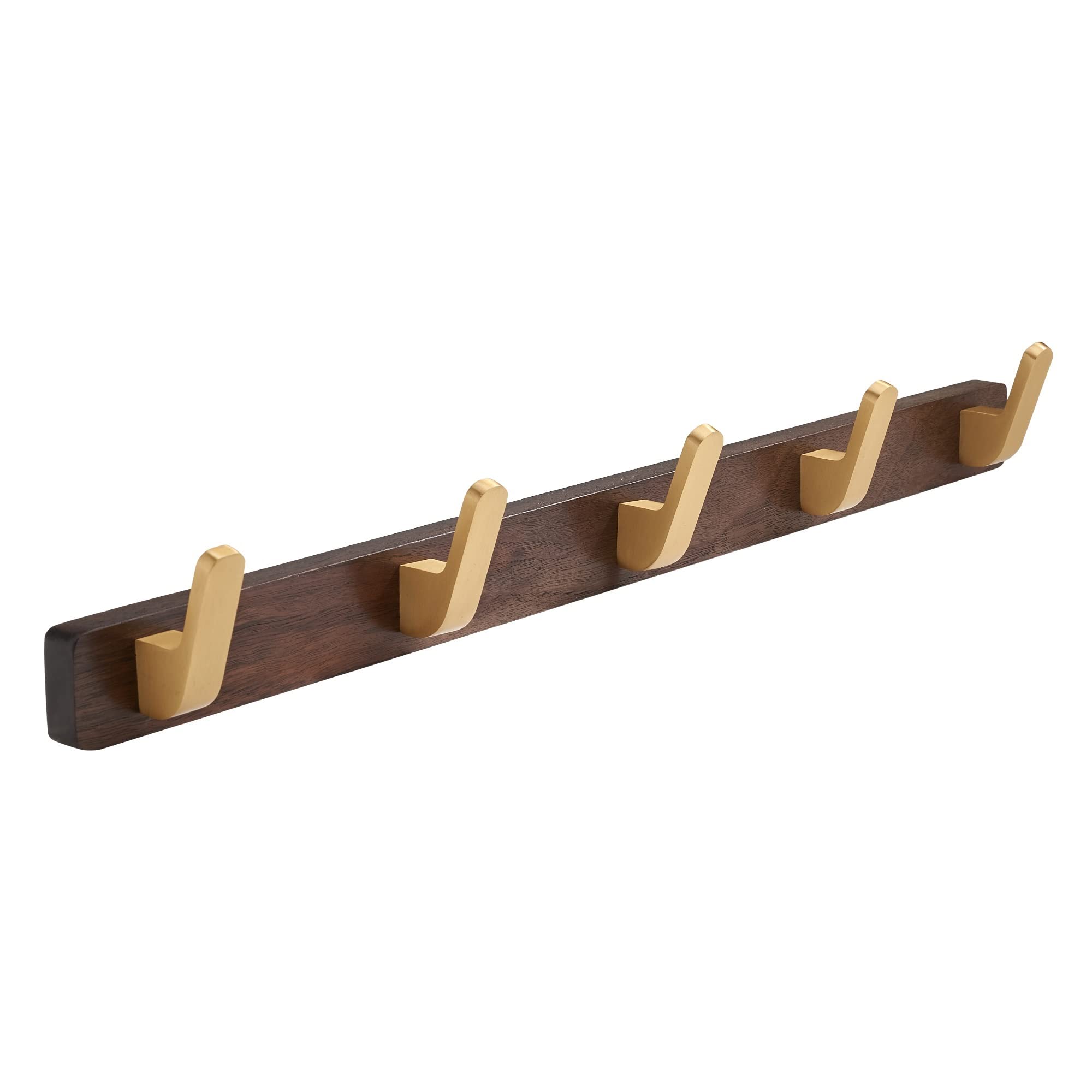 Vintage Walnut Wall-Mounted Coat Rack with Screws - Bathroom & Entryway Organizer for Towels, Robes, Hats & Coats - Durable Home Wall Hook for Bedroom, Hallway & Closet Storage