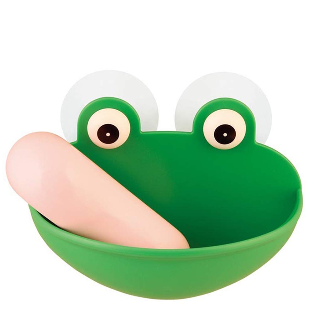 Wall Mount Soap Dish with Suction Cup - Cabilock Frog Shaped Soap Holder for Bathroom, Kitchen Sink | Durable Vacuum Container for Bar Soap Storage (Perfect for Showers, Vanities & Wet Areas)