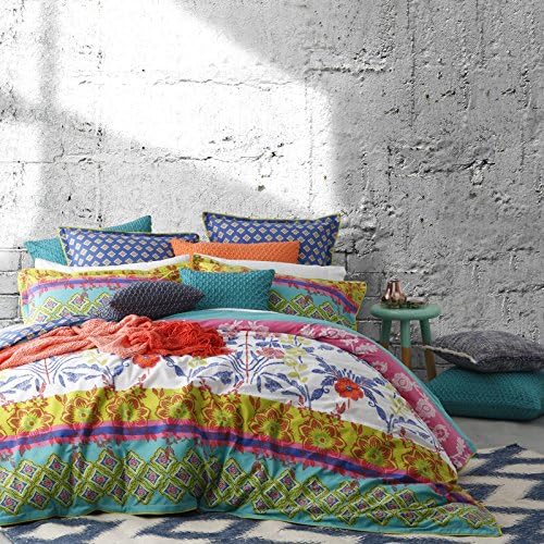 Logan & Mason Frida Multi Quilt Cover Set - Queen Size Bedding with Vibrant Patterns - Perfect for Bohemian & Eclectic Home Decor