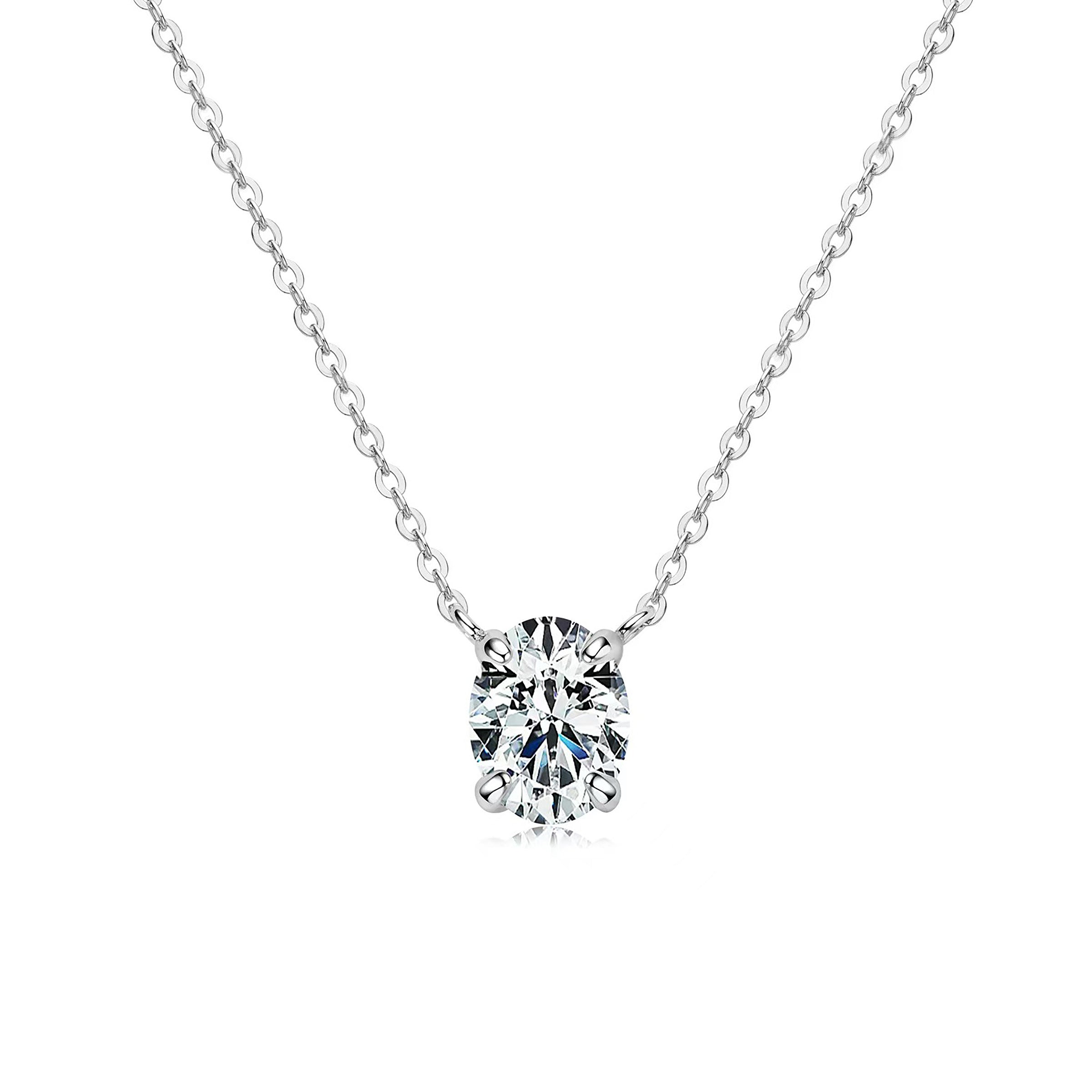 Starlight Whisper: Oval Cut Moissanite Memorial Ashes Necklace for Cremation Jewelry - Perfect for Keeping Loved Ones Close in Elegant Memorial Jewelry