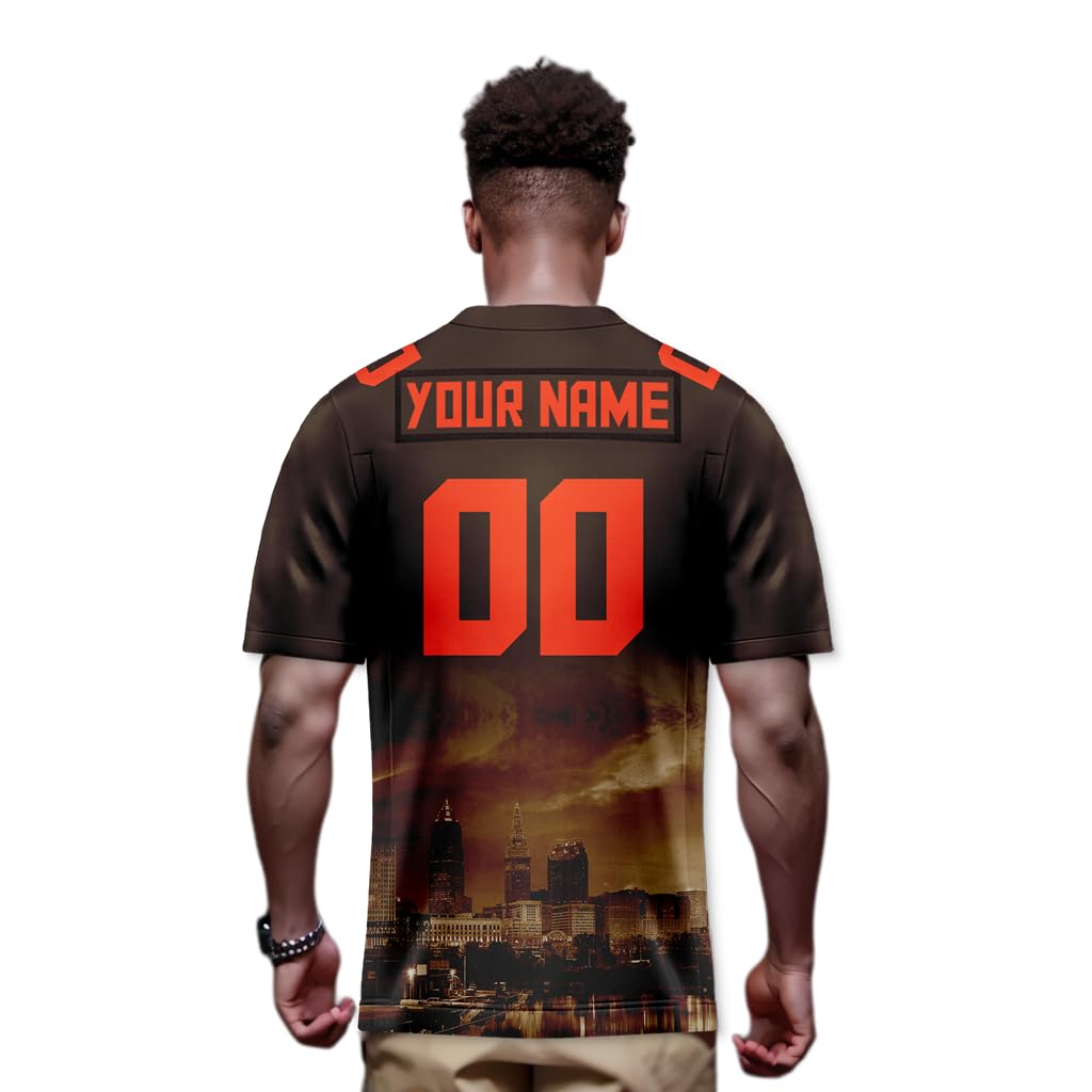 Custom City Skyline Football Jersey - Personalized Team Name & Number - Fashion Sports Uniform for Men, Women, Youth & Kids - Perfect for Game Day, Fan Gifts & Team Events