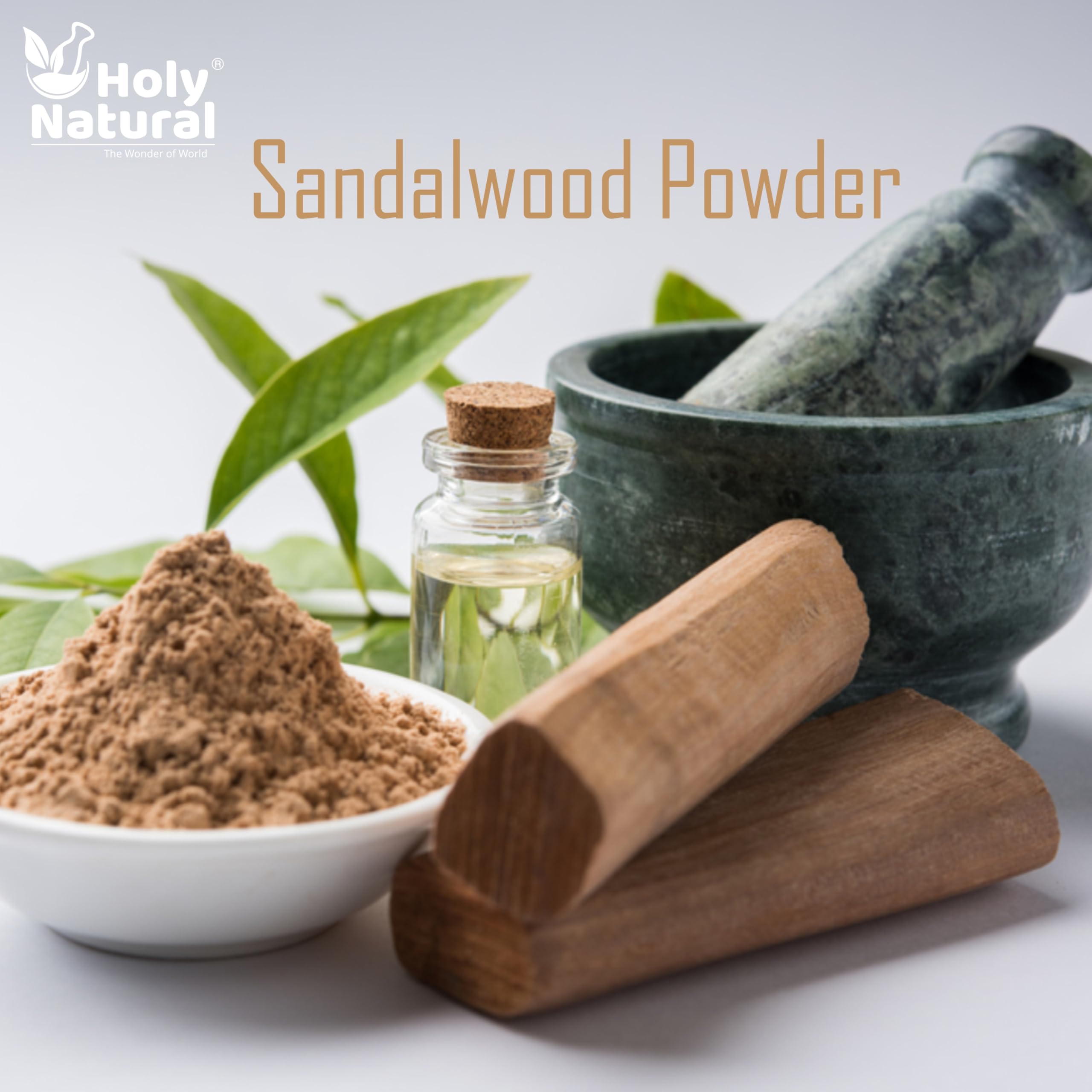 Pure Holy Natural Sandalwood Powder for Face & Skin Care - 50g | Ayurvedic Beauty Treatment, DIY Face Masks & Aromatherapy