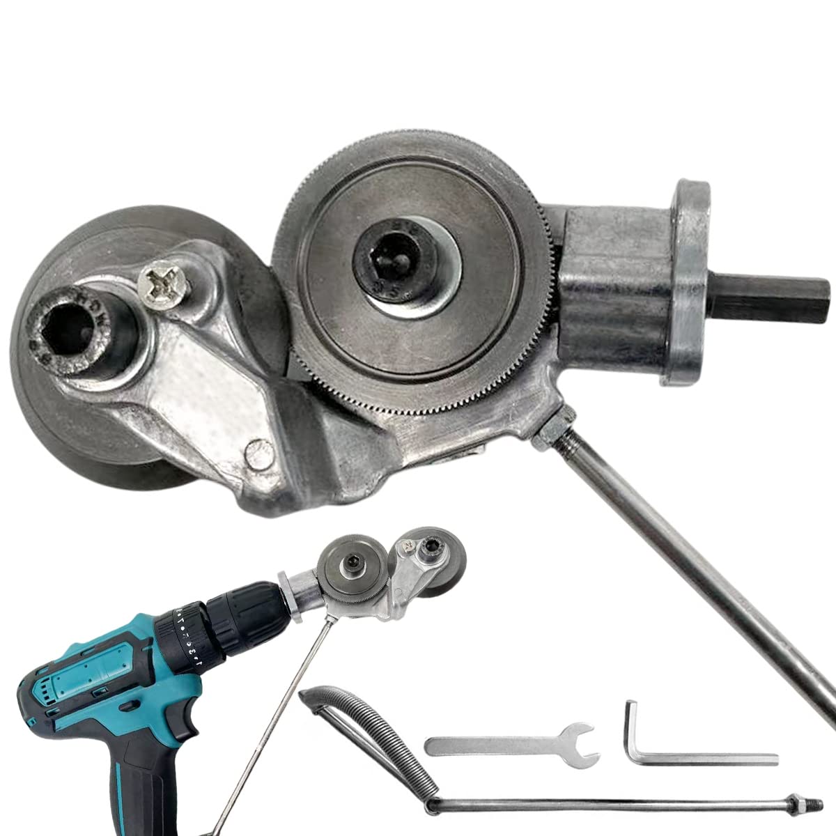 Electric Drill Metal Nibbler Attachment - Heavy Duty Sheet Metal Cutter for Steel, Aluminum & Copper - Perfect for HVAC, Auto Repair & DIY Metalworking Projects