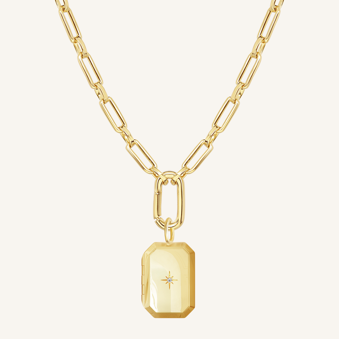 Bevel Photo Locket Necklace - Personalized Engraved Heart Pendant for Women - Perfect for Anniversaries, Valentine's Day & Memorial Gifts